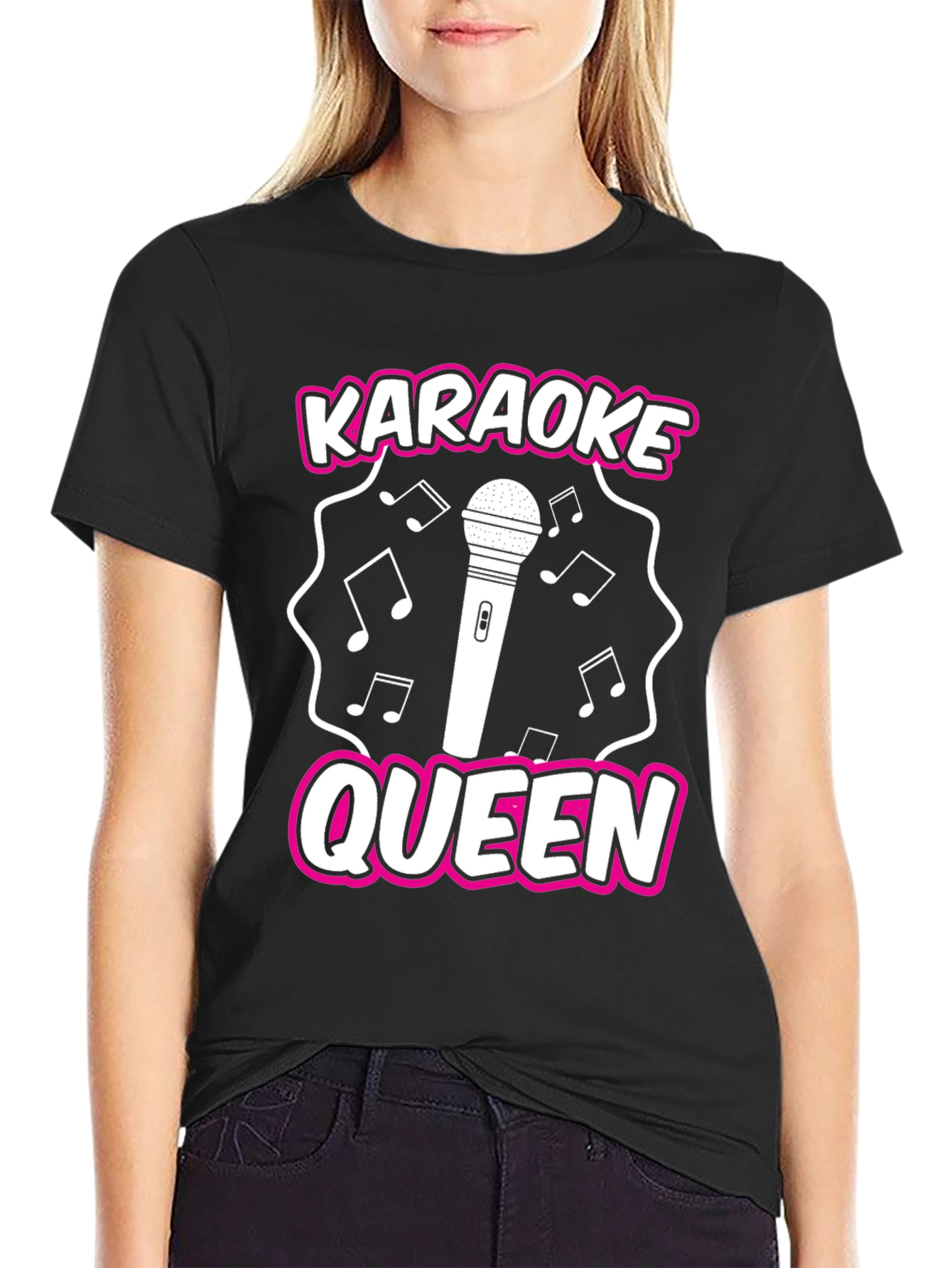 Karaoke Queen Graphic T-Shirt - Music Lover Tee