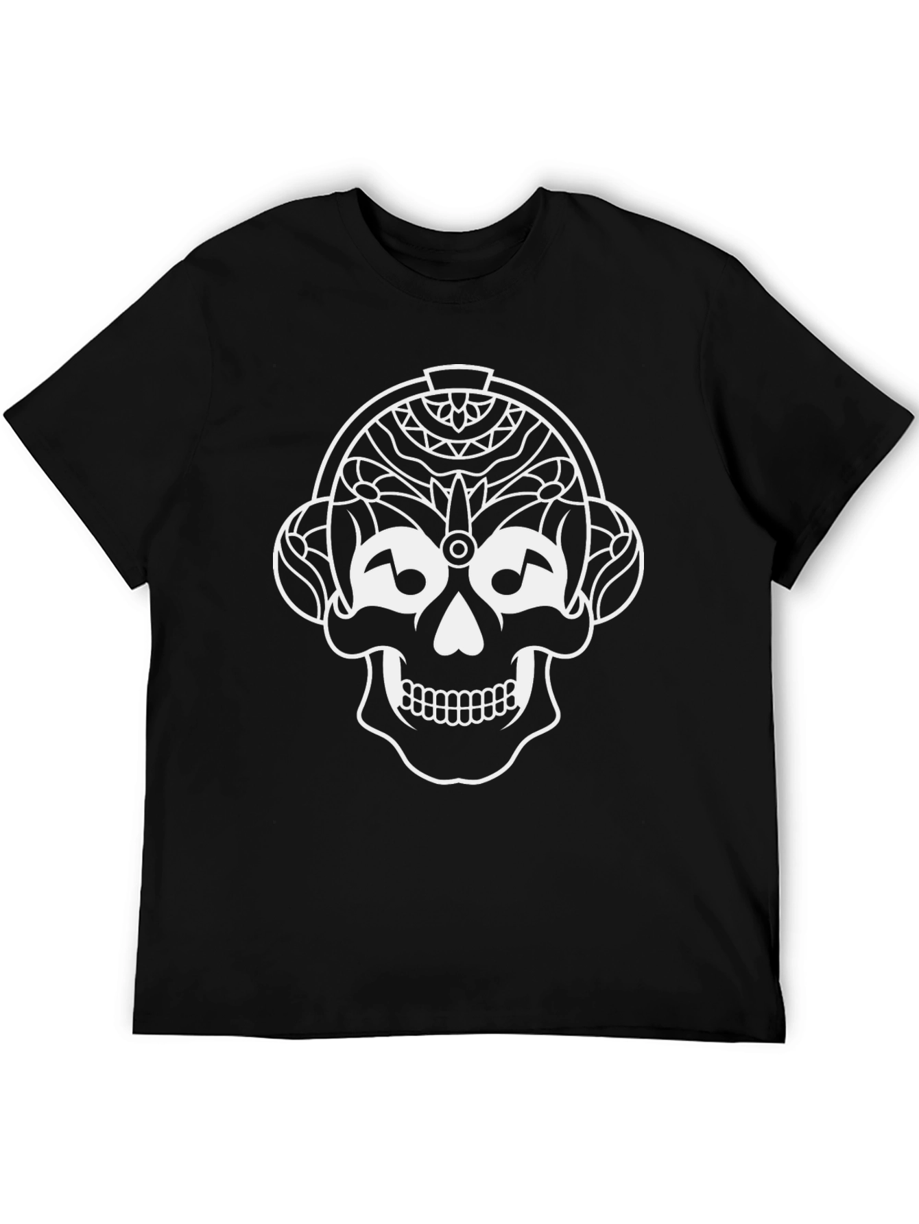 Skull DJ T-Shirt - Black Graphic Tee