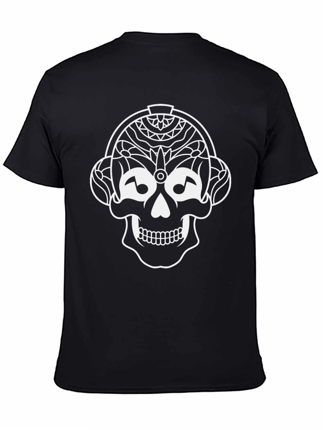 Skull DJ T-Shirt - Black Graphic Tee