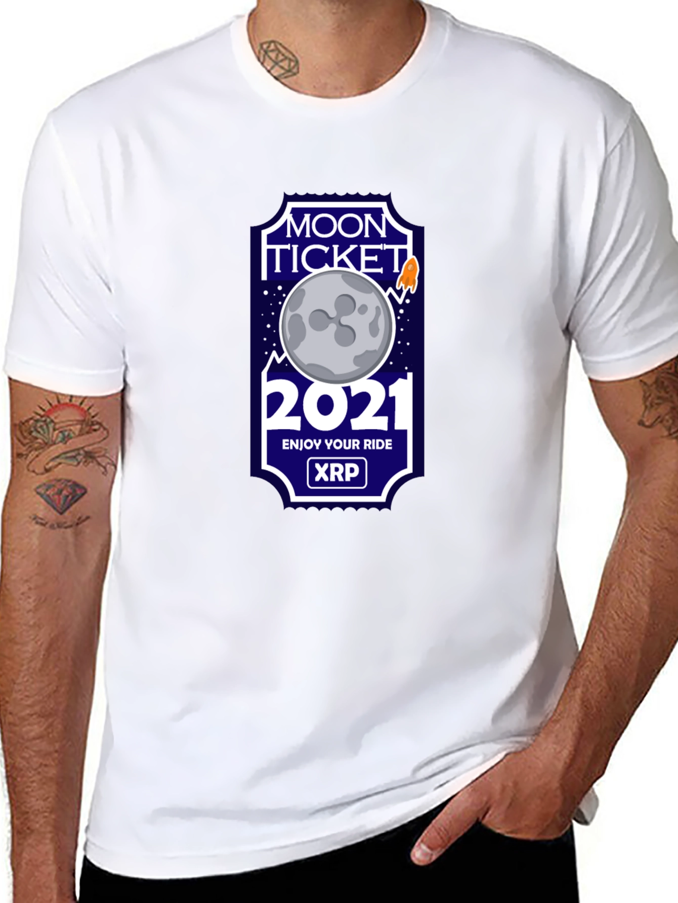 Moon Ticket 2021 XRP T-Shirt - Crypto Tee