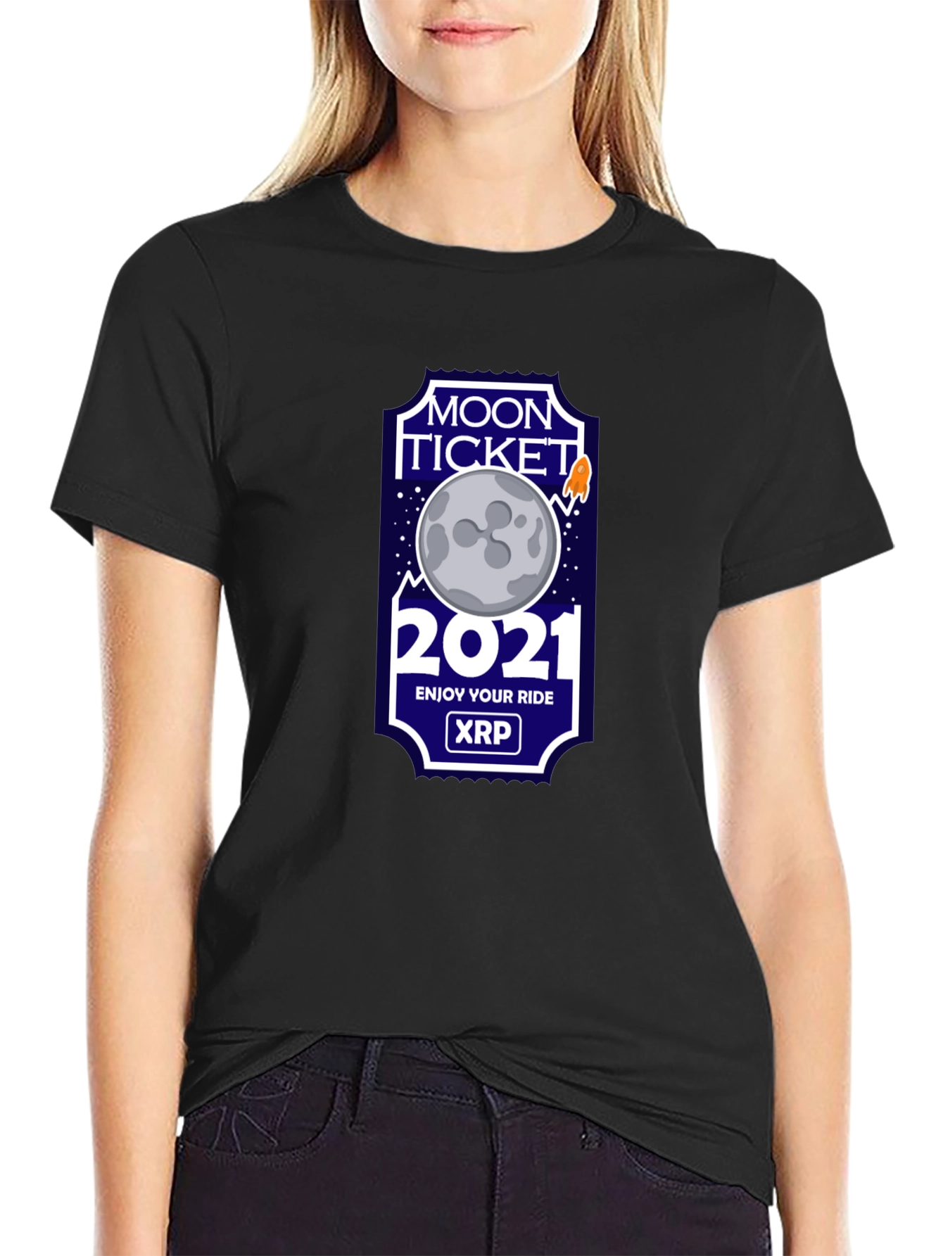 Moon Ticket 2021 XRP T-Shirt - Crypto Tee