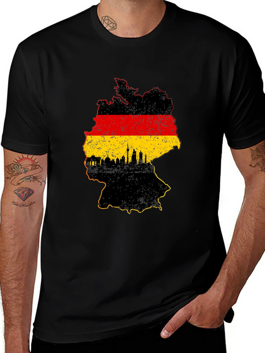Germany Map Graphic T-Shirt - Black