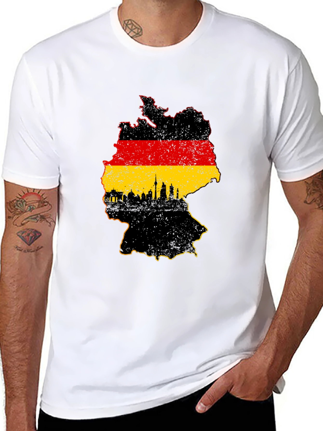 Germany Map Graphic T-Shirt - Black