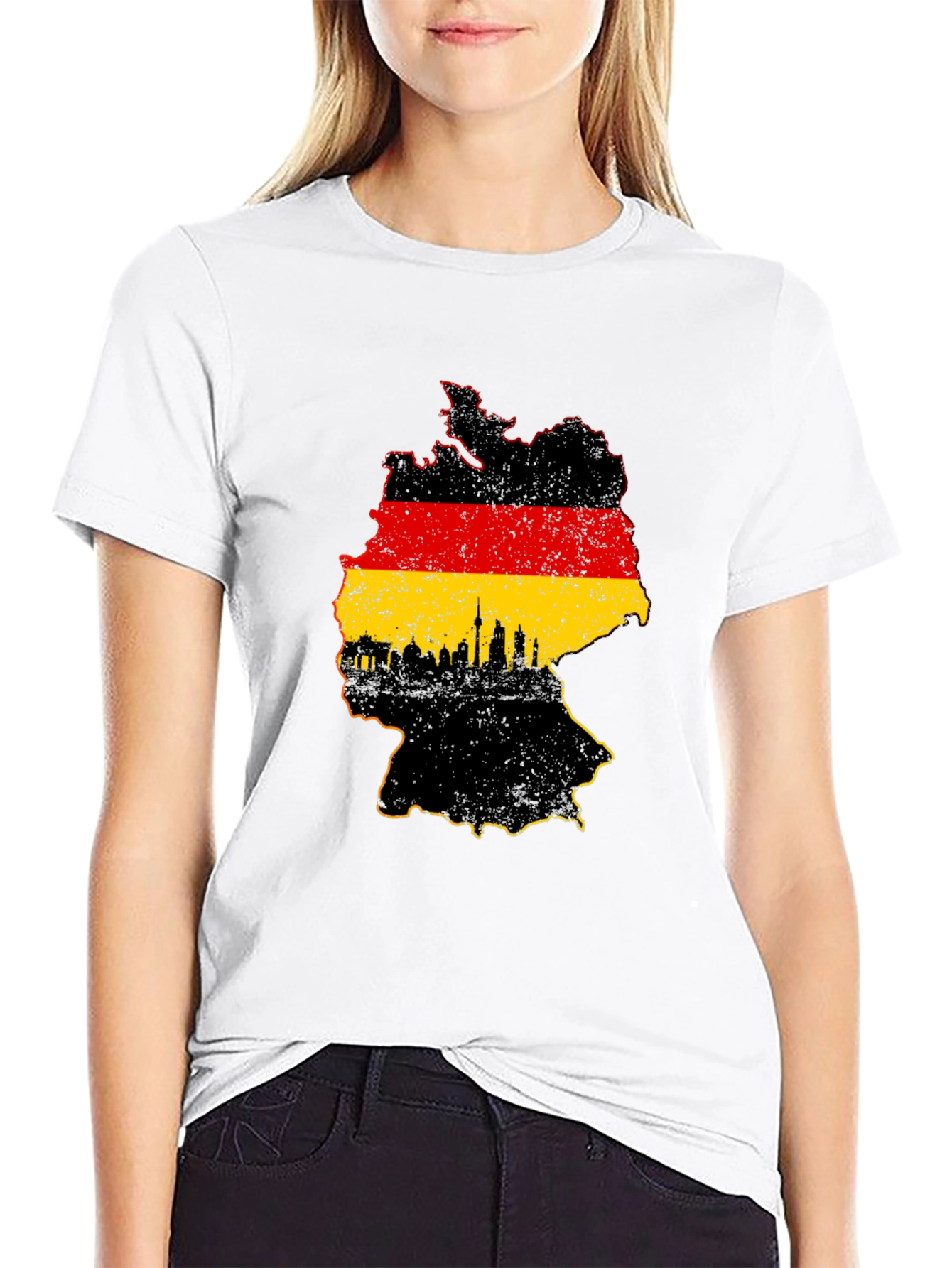 Germany Map Graphic T-Shirt - Black