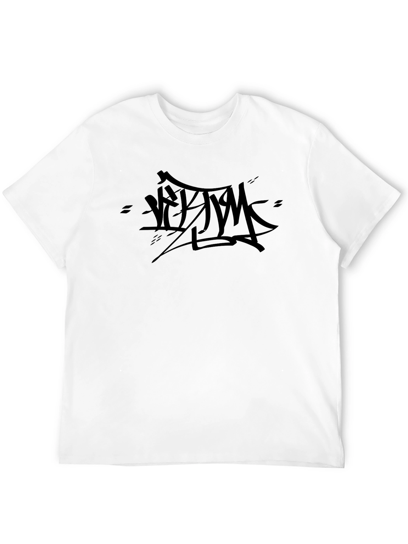 Black T-Shirt with Abstract Graffiti Print