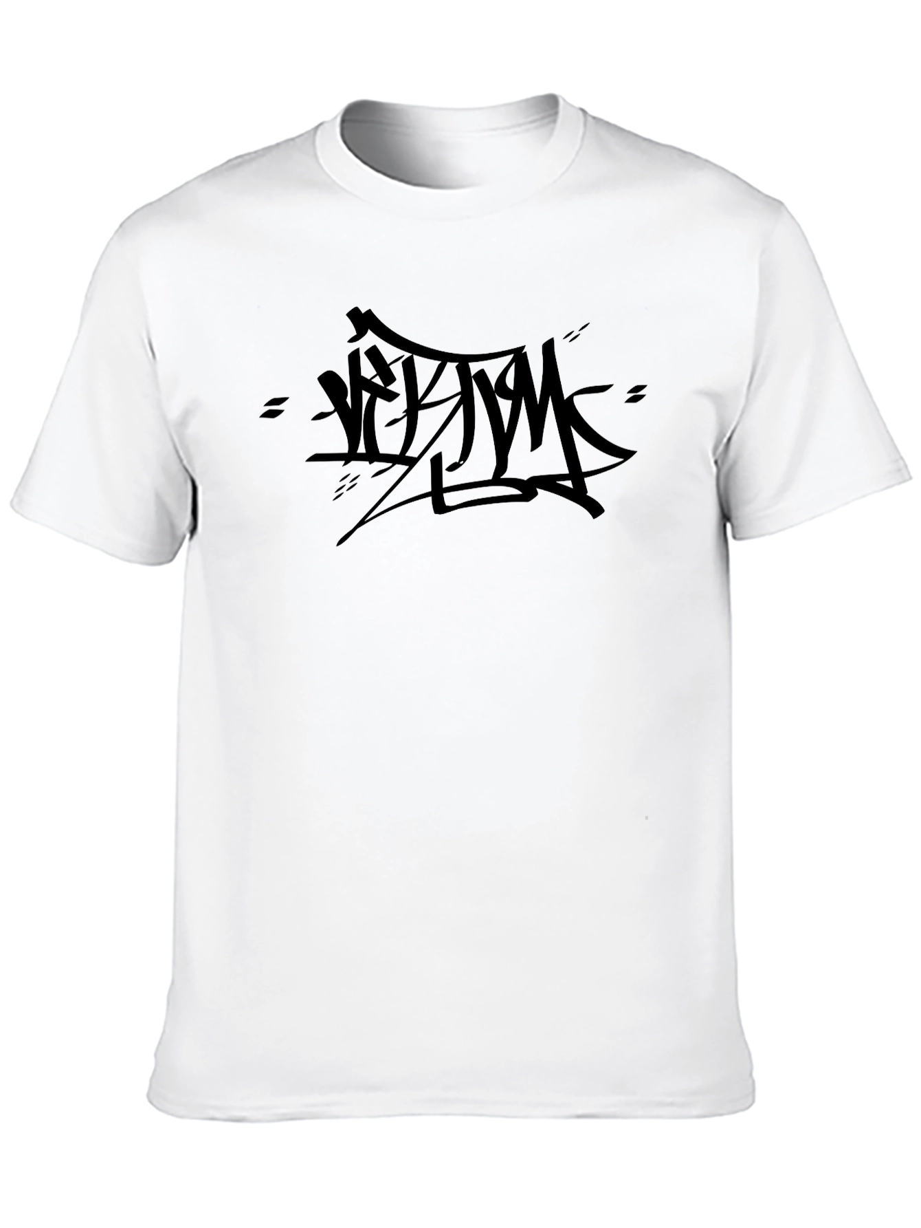 Black T-Shirt with Abstract Graffiti Print