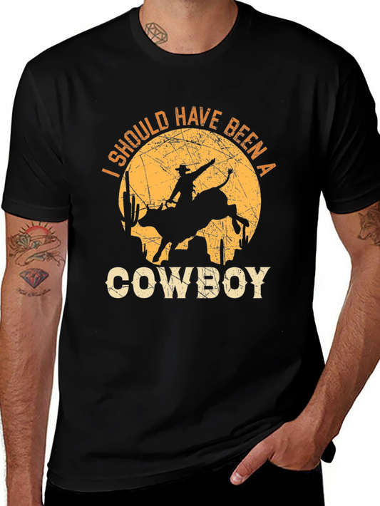 Cowboy Graphic T-Shirt - Western Style Mens Tee