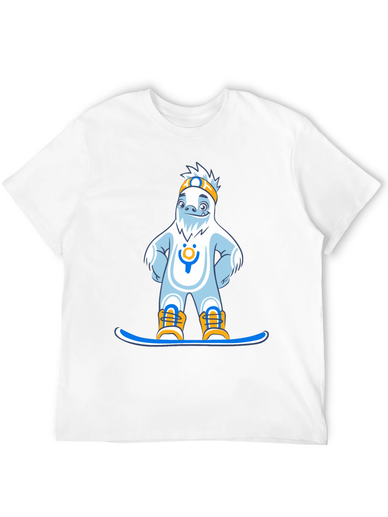 Snowboarding Cartoon Graphic Tee - Black