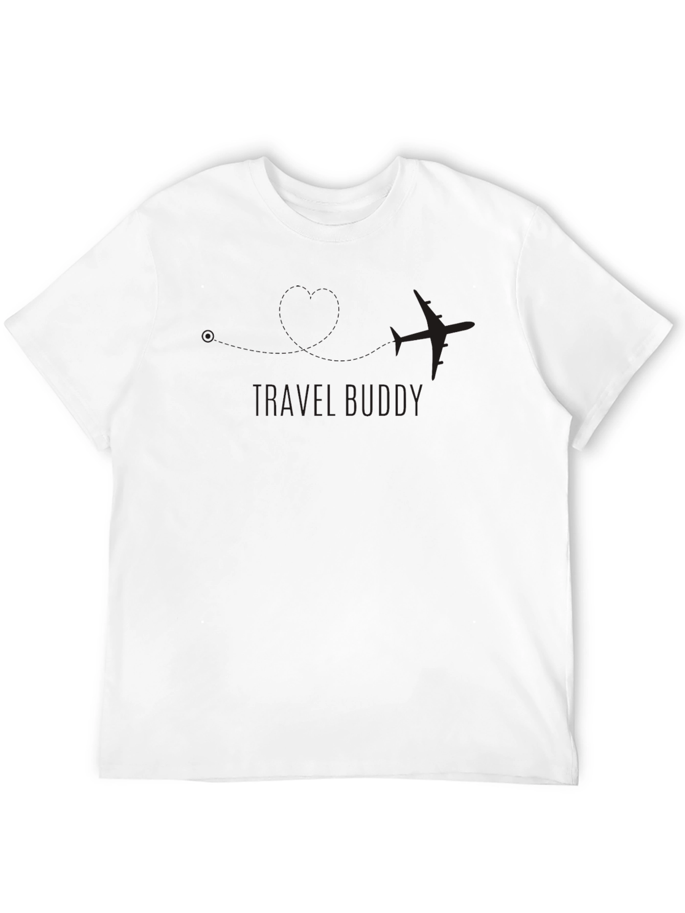 Travel Buddy Black T-Shirt - Airplane Graphic