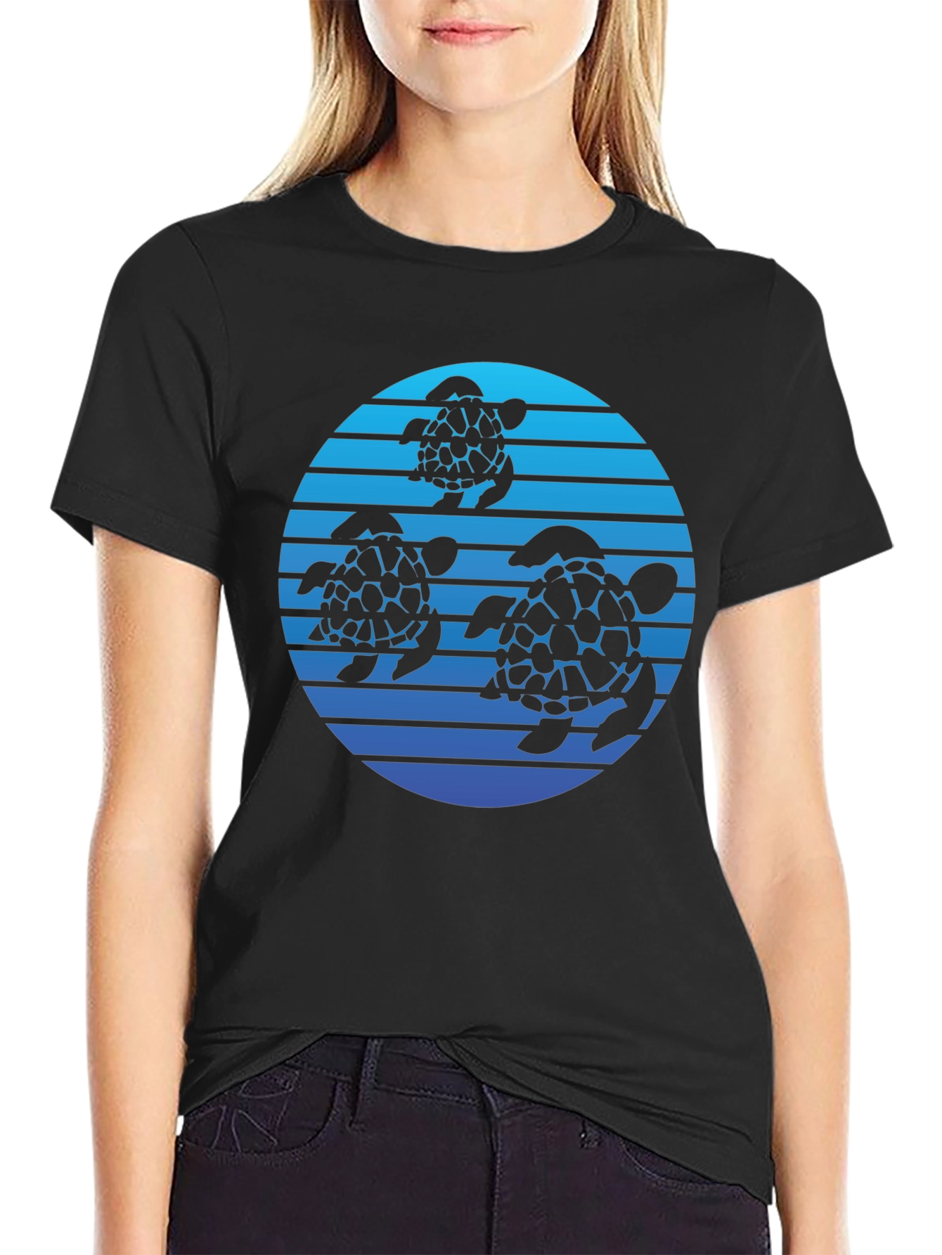 Turtle Sunset Graphic Tee - Black