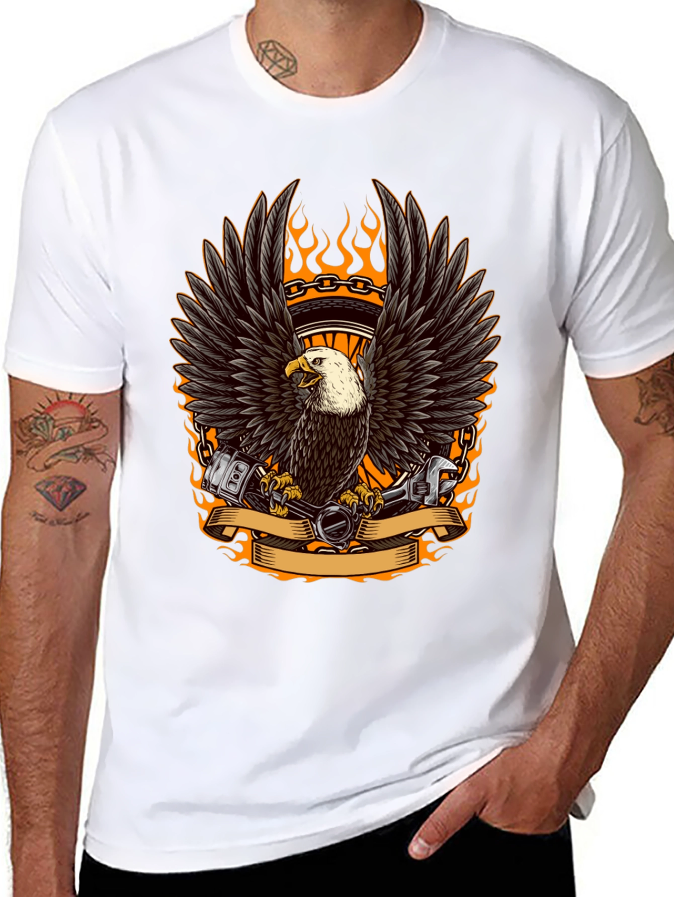 Eagle Biker T-Shirt - Black