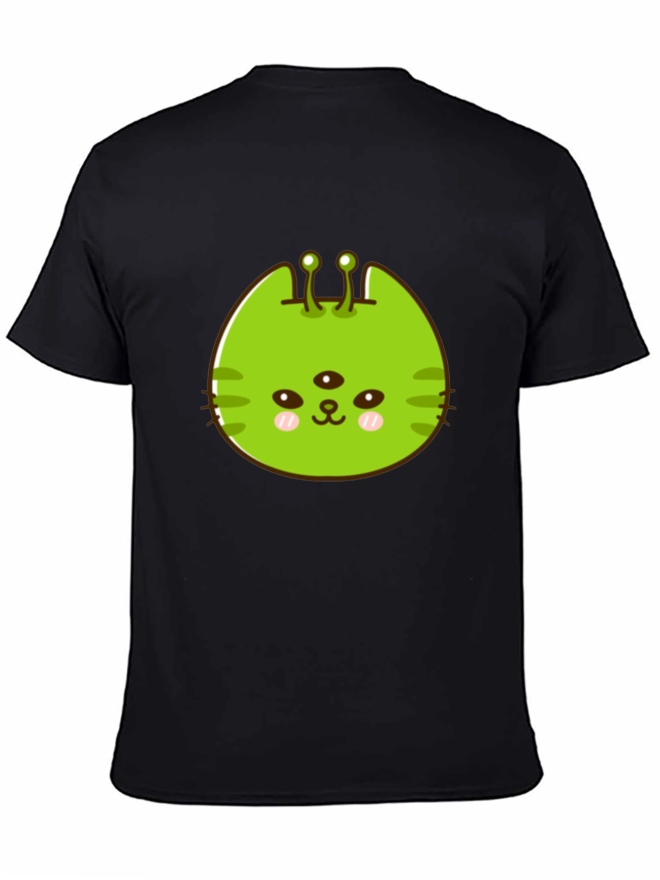 Alien Cat Graphic Tee - Black Unisex T-Shirt