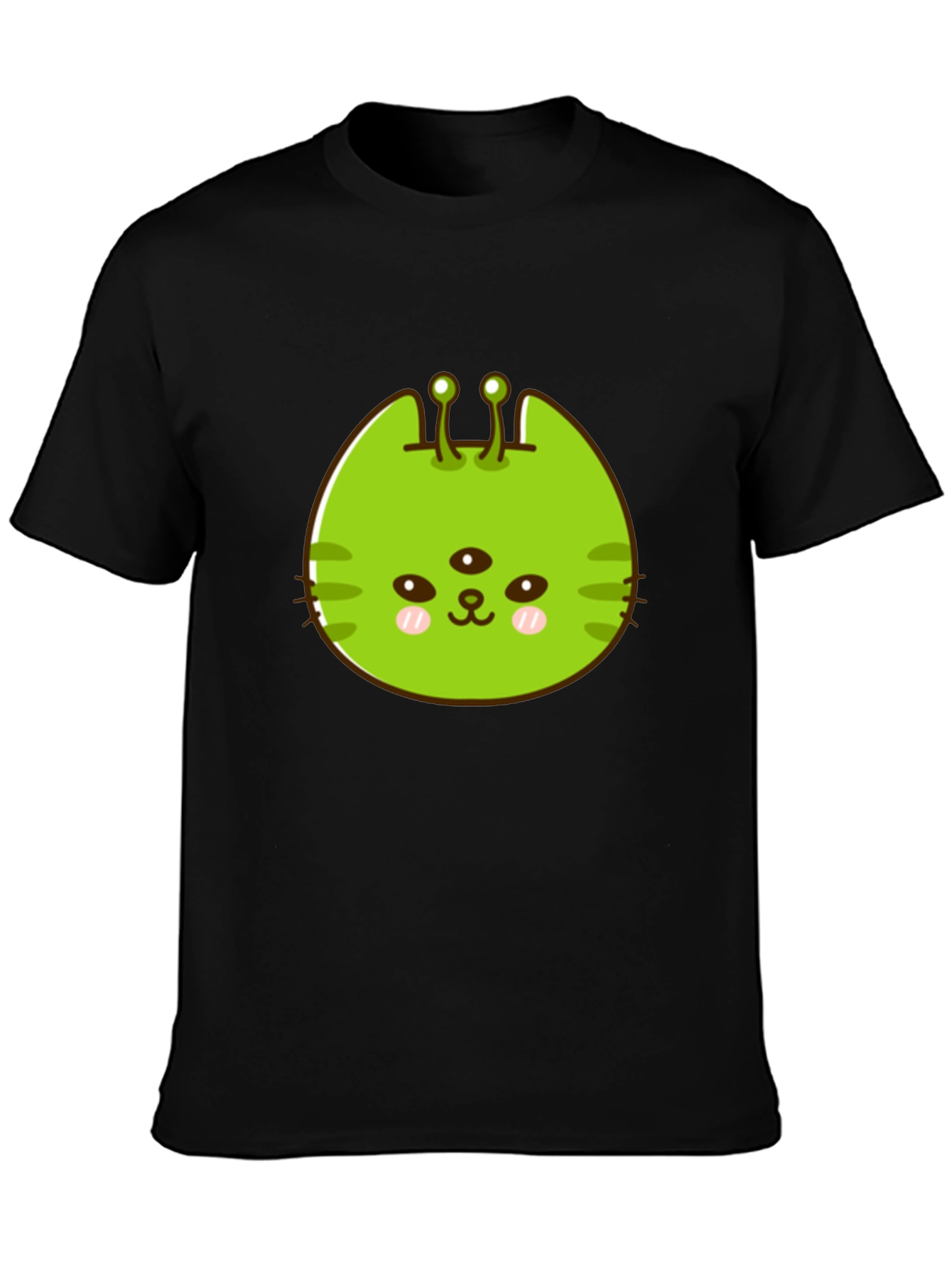 Alien Cat Graphic Tee - Black Unisex T-Shirt