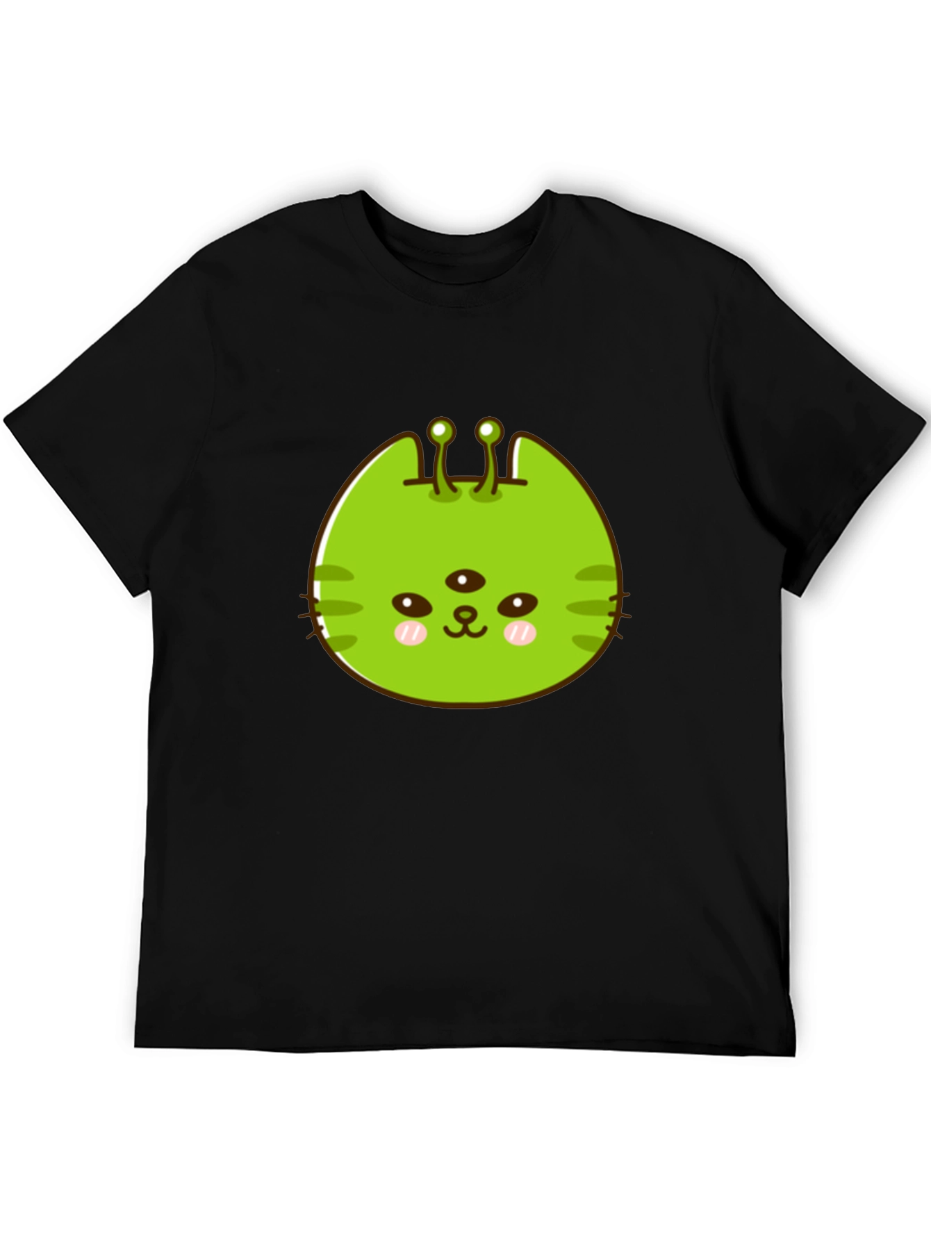 Alien Cat Graphic Tee - Black Unisex T-Shirt