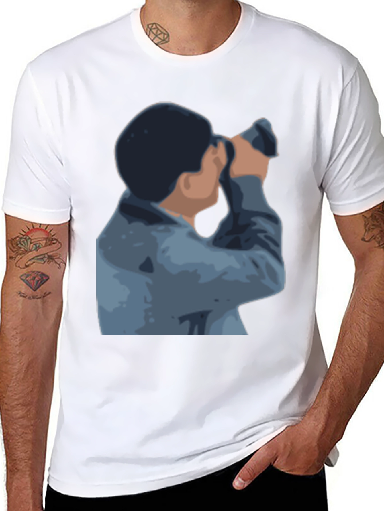 Binocular Gazer Graphic Tee - Modern Style
