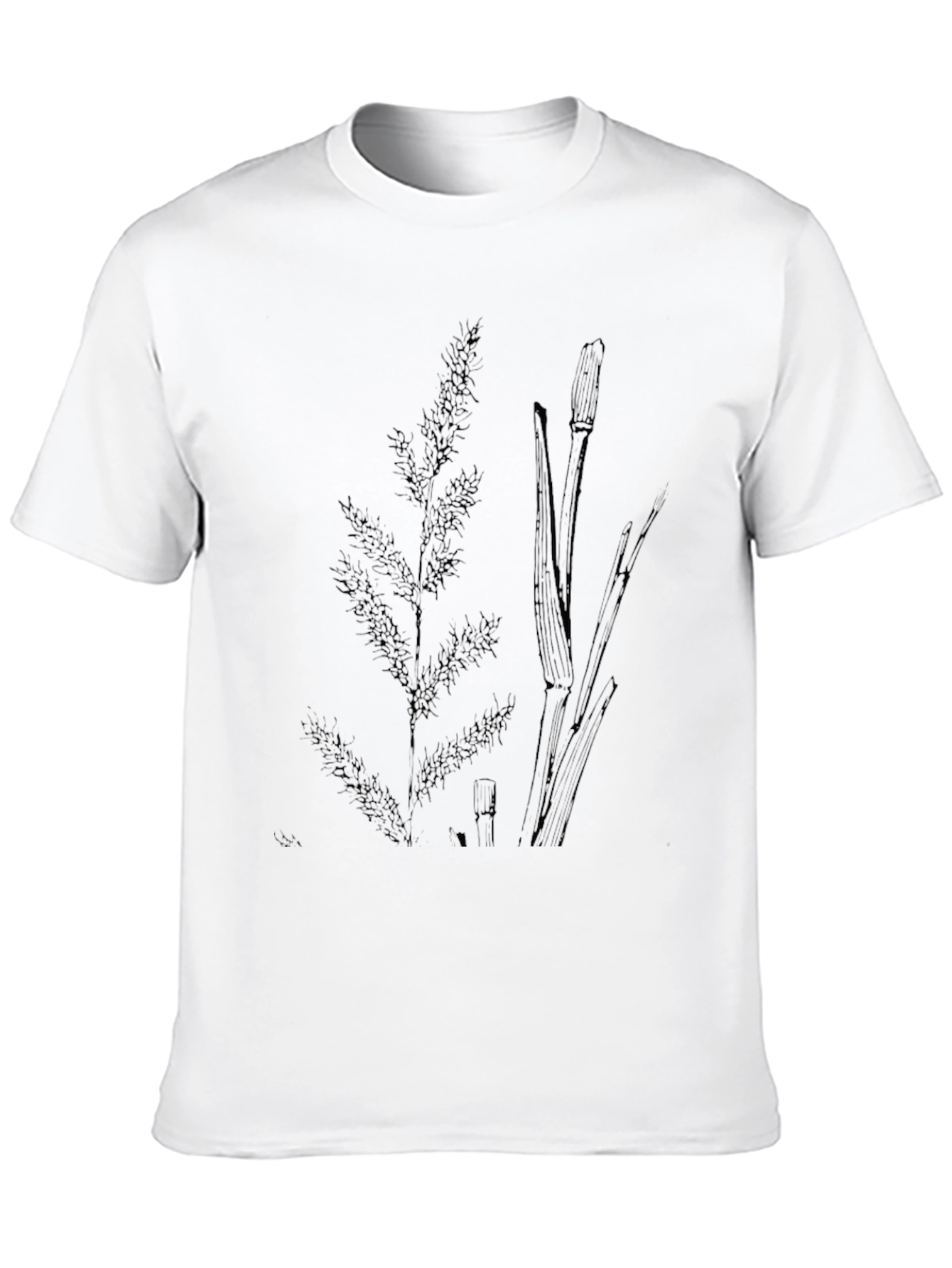 Black Botanical Print Mens T-Shirt