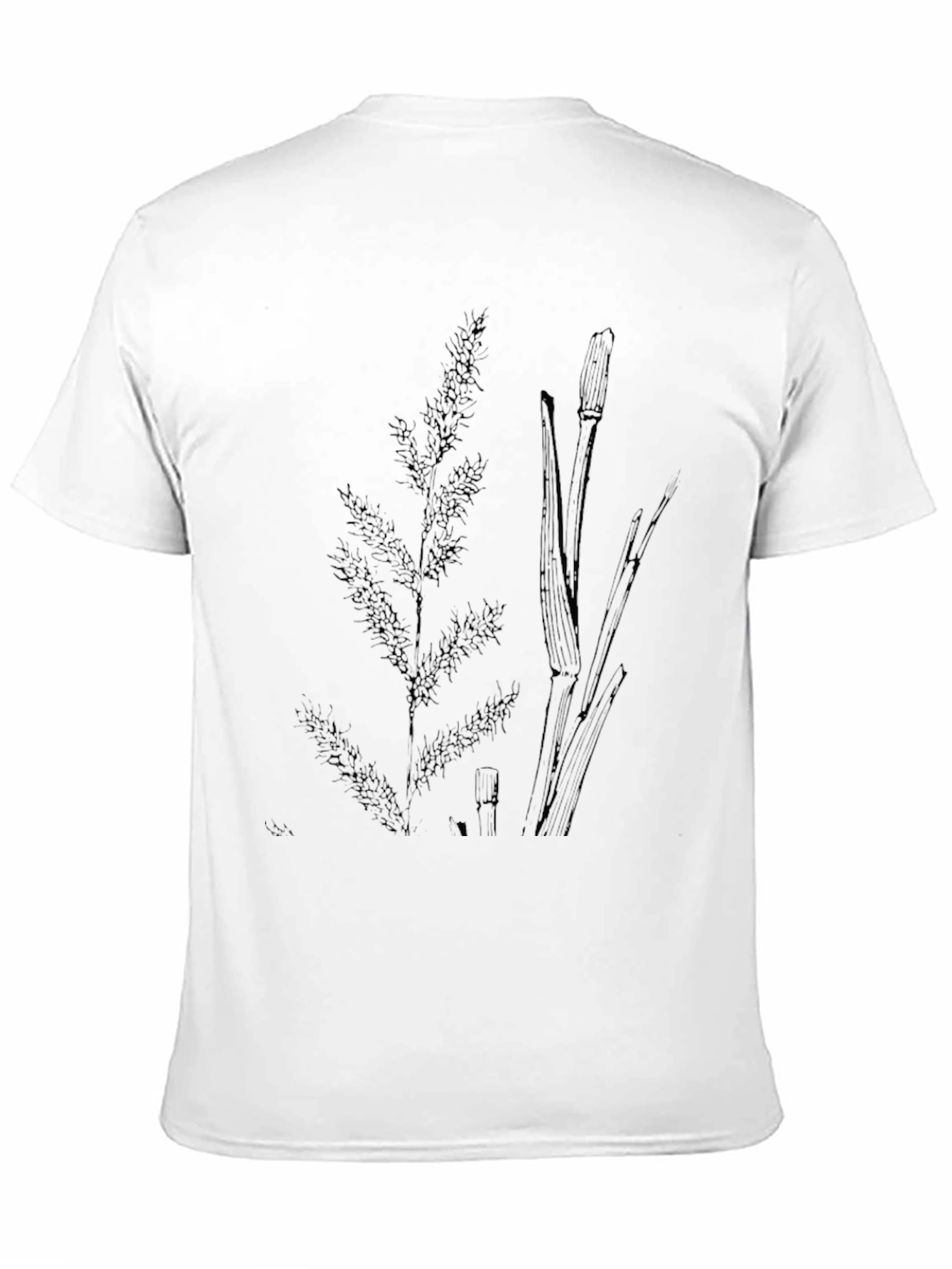 Black Botanical Print Mens T-Shirt