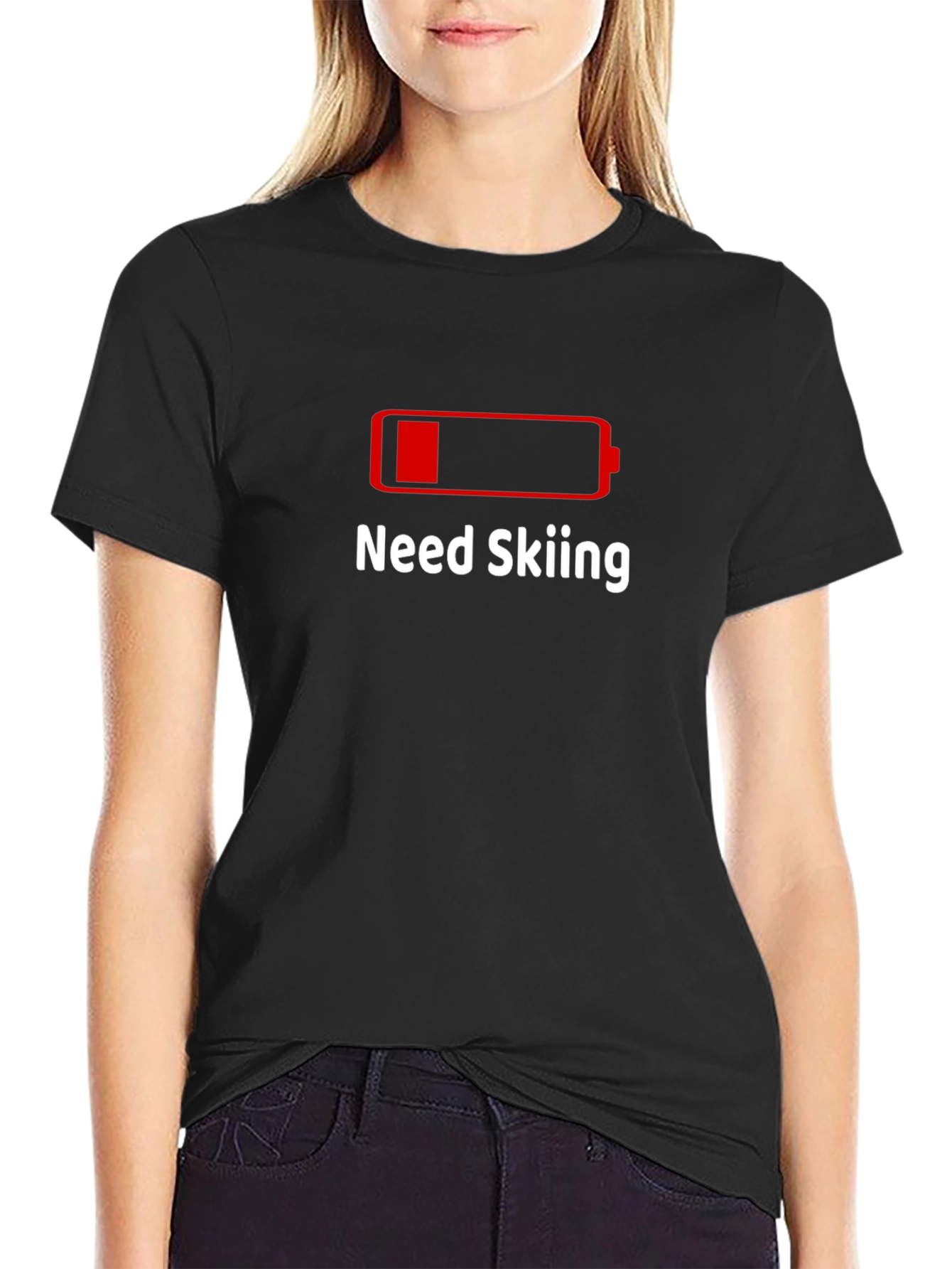 Need Skiing Battery Graphic Tee - Black