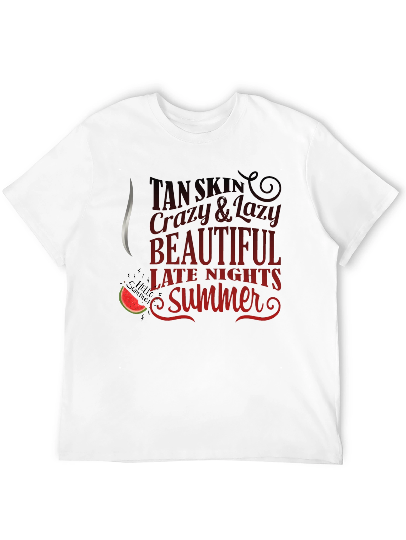 Tan Skin Crazy Lazy Summer Black T-Shirt