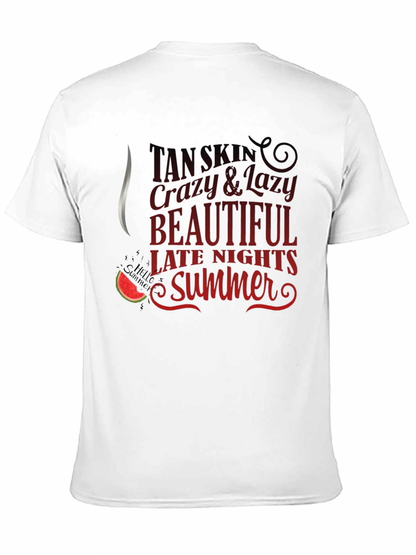 Tan Skin Crazy Lazy Summer Black T-Shirt