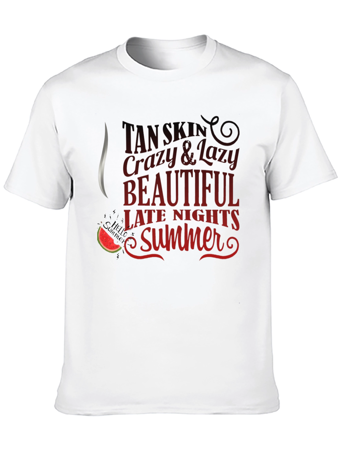 Tan Skin Crazy Lazy Summer Black T-Shirt