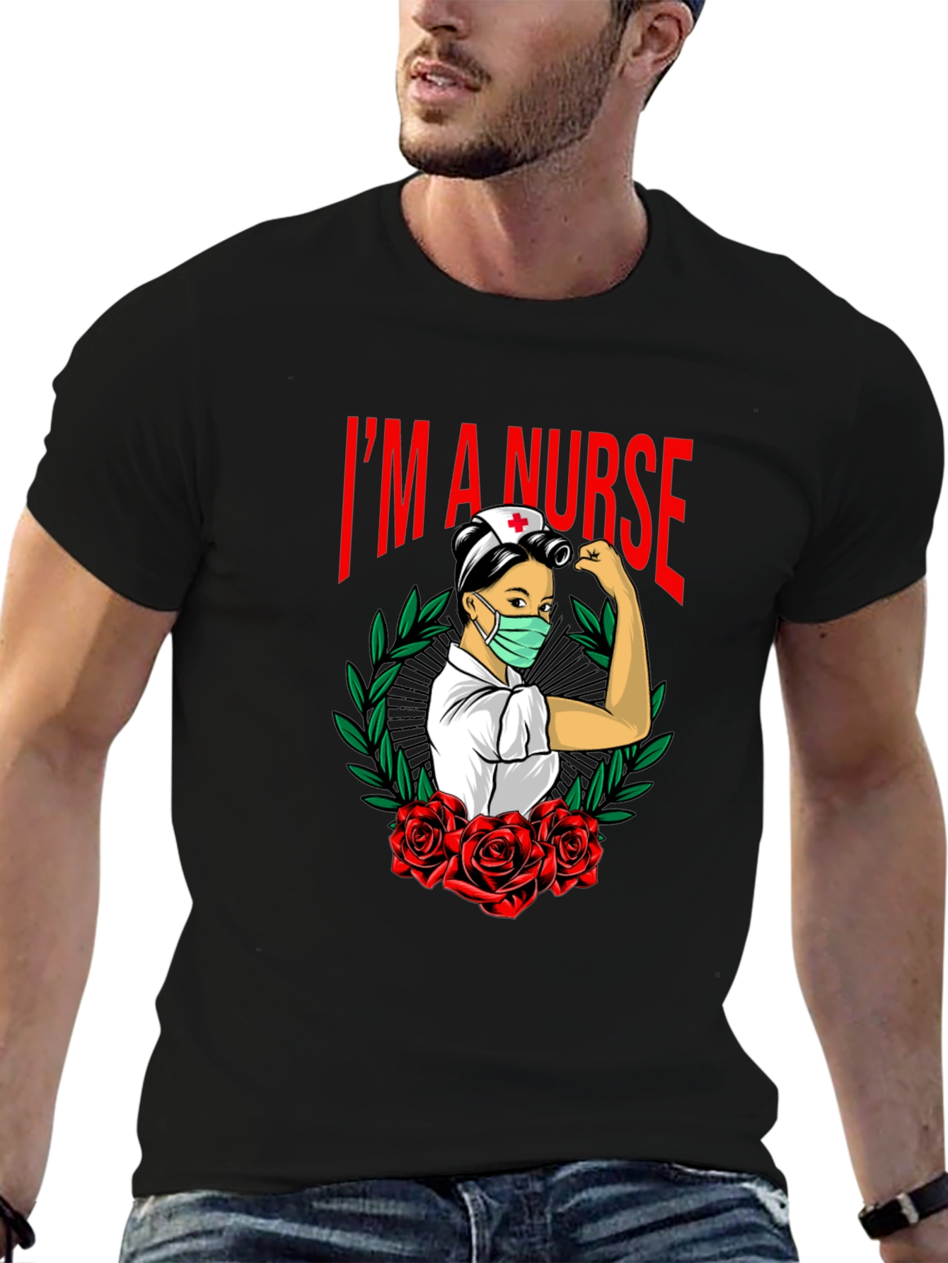 Im A Nurse Black Graphic T-Shirt
