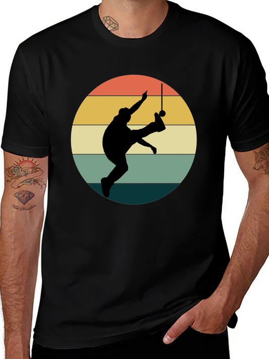 Retro Capoeira Silhouette Black T-Shirt