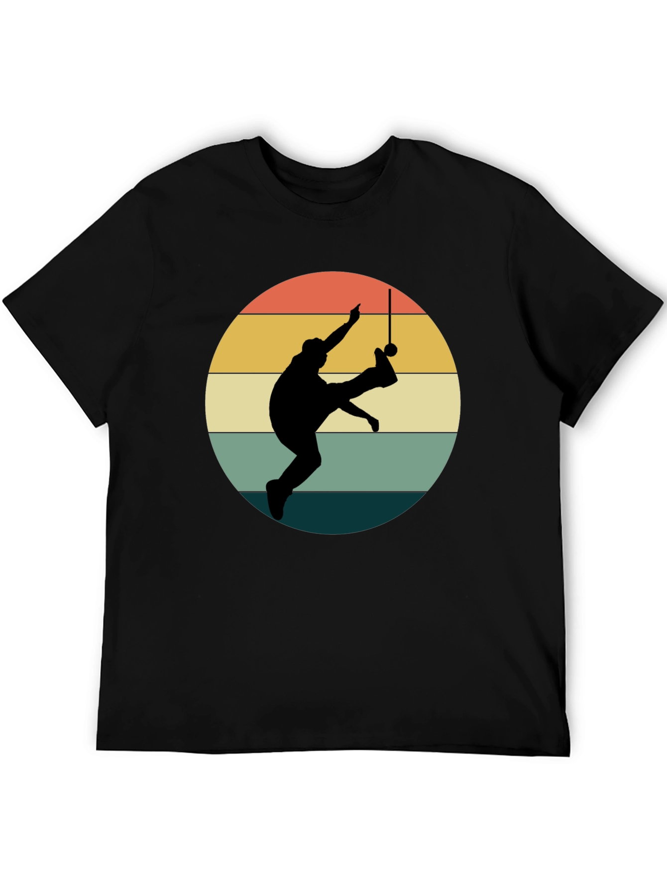 Retro Capoeira Silhouette Black T-Shirt