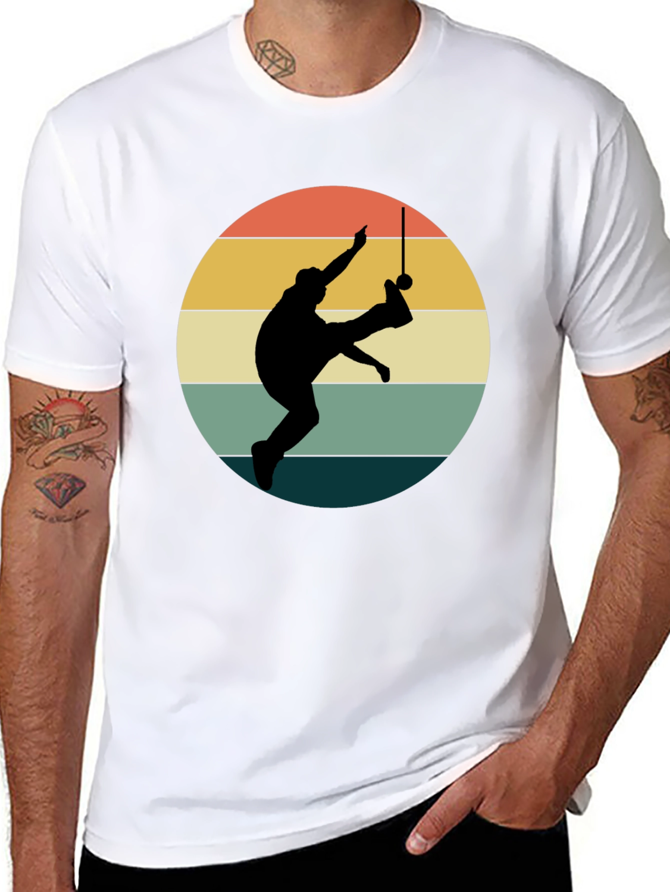 Retro Capoeira Silhouette Black T-Shirt