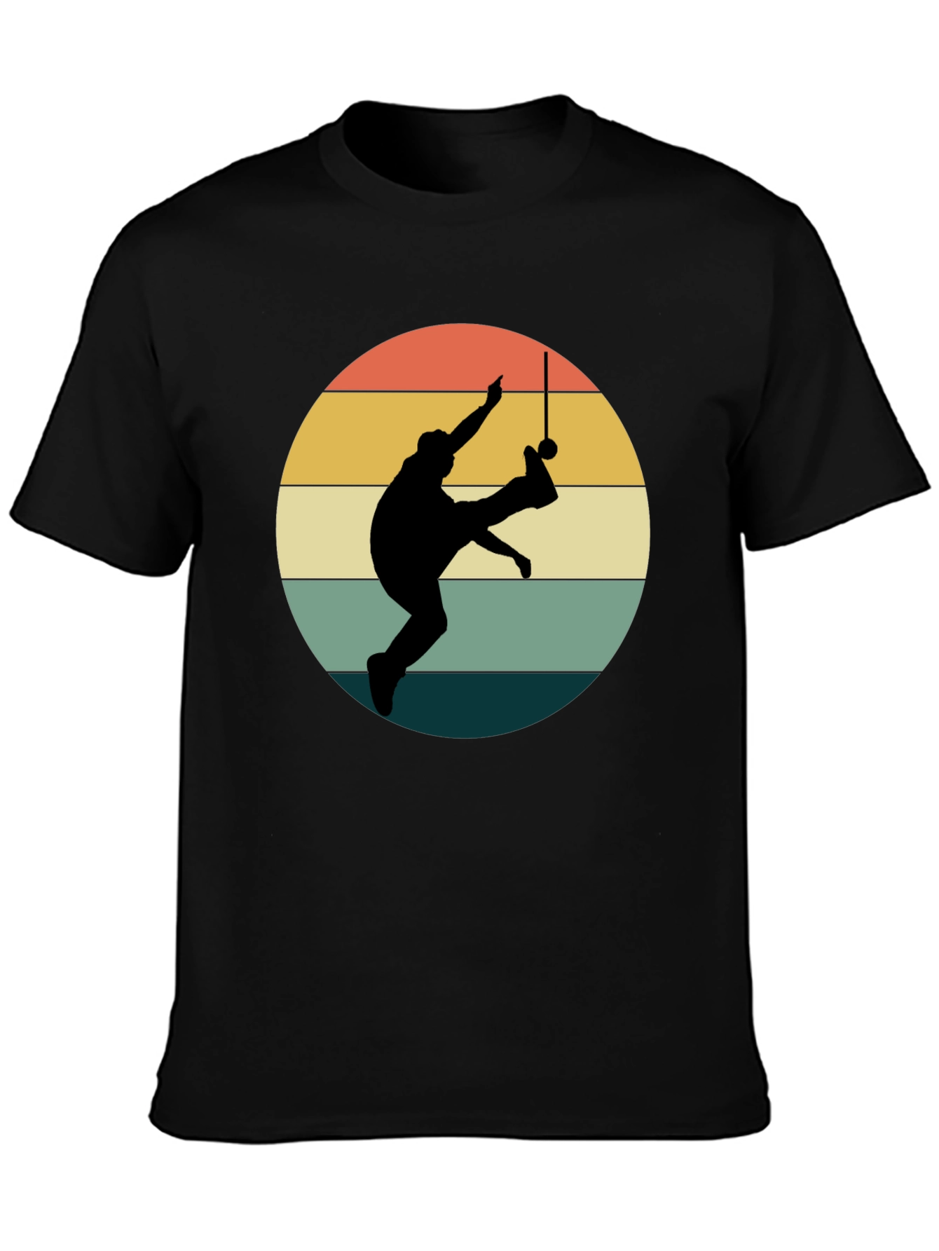 Retro Capoeira Silhouette Black T-Shirt