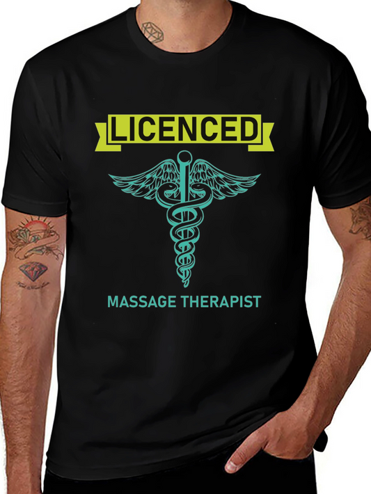 Licensed Massage Therapist T-Shirt - Medical Caduceus Design