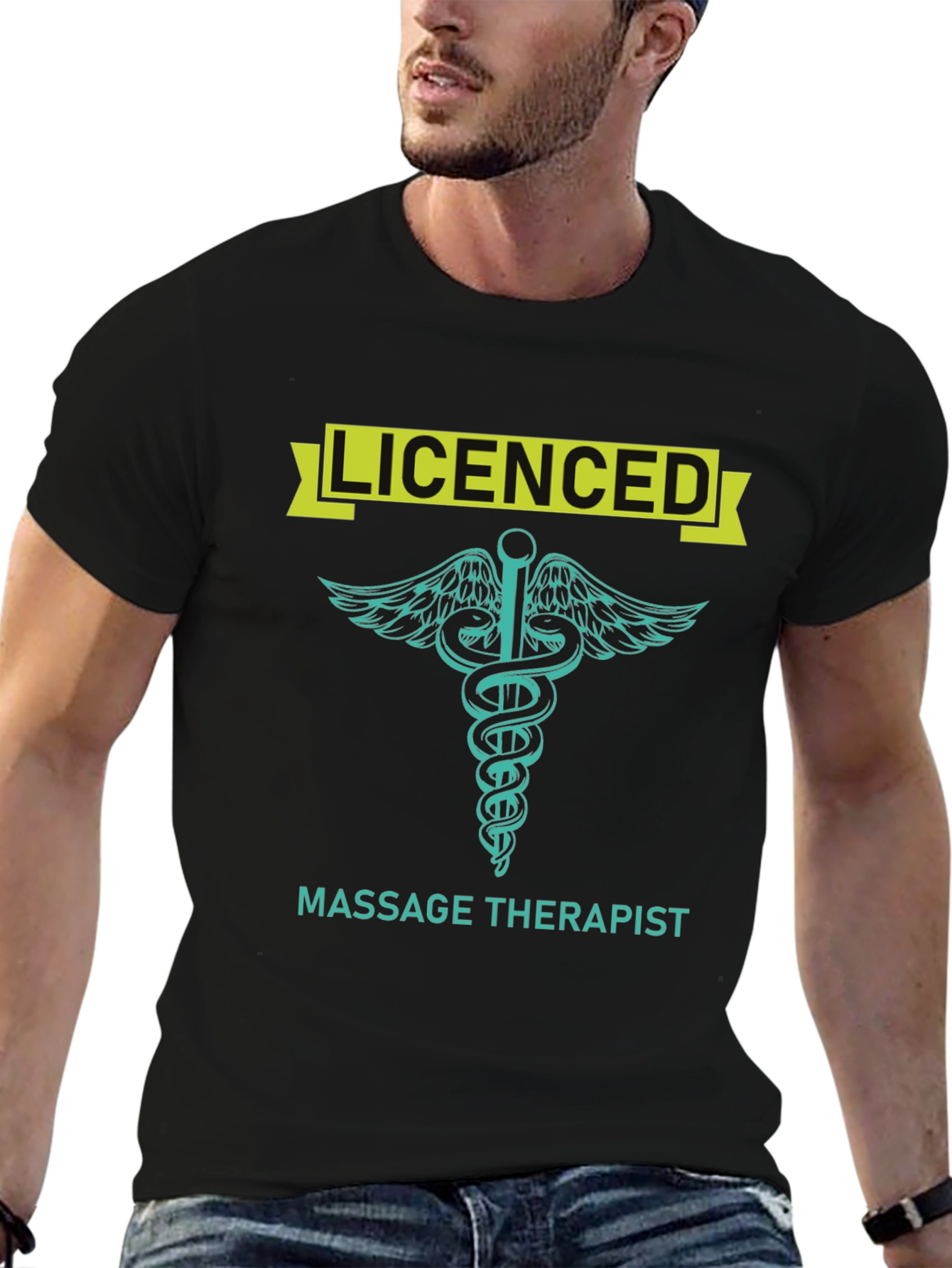 Licensed Massage Therapist T-Shirt - Medical Caduceus Design