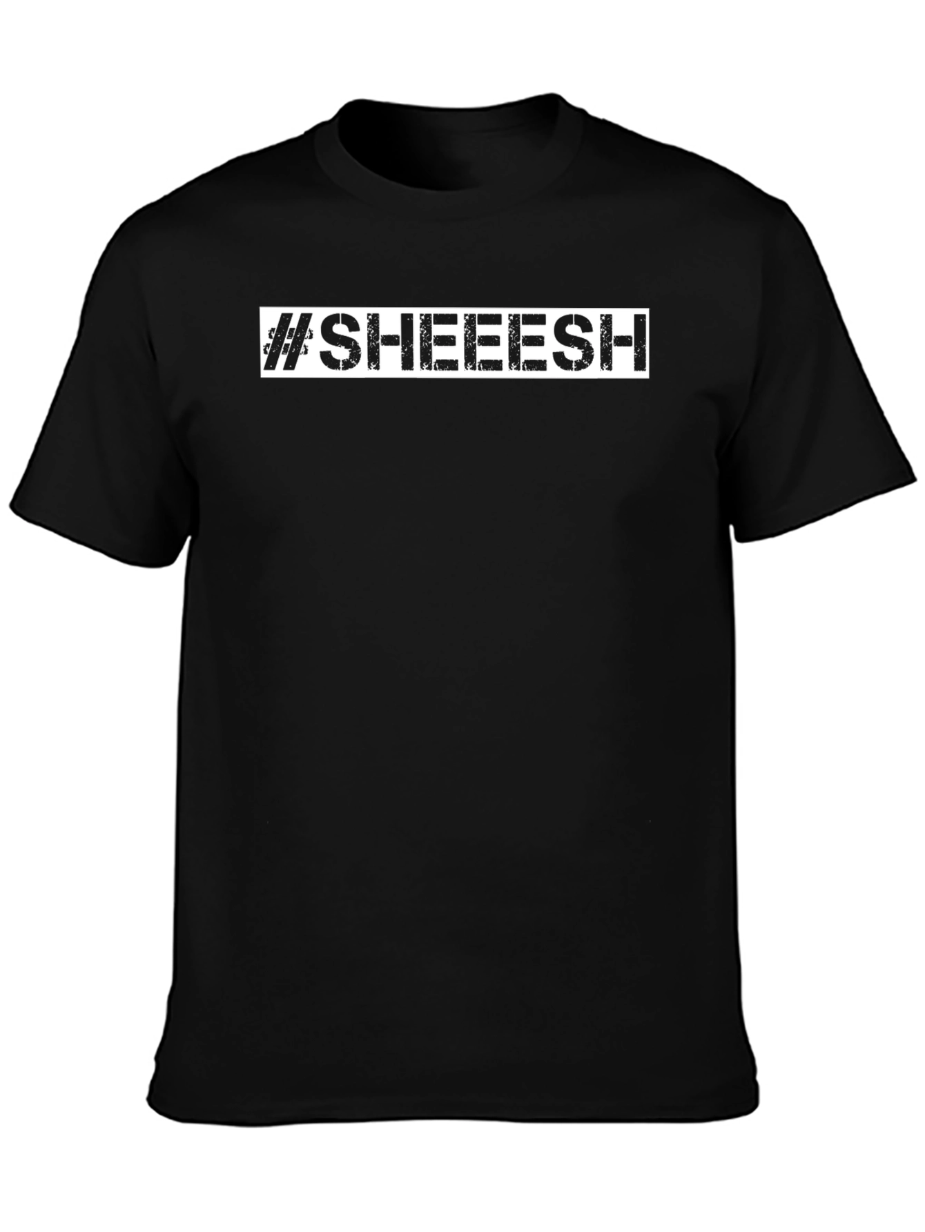 #SHEEESH Graphic Print Black Cotton T-Shirt