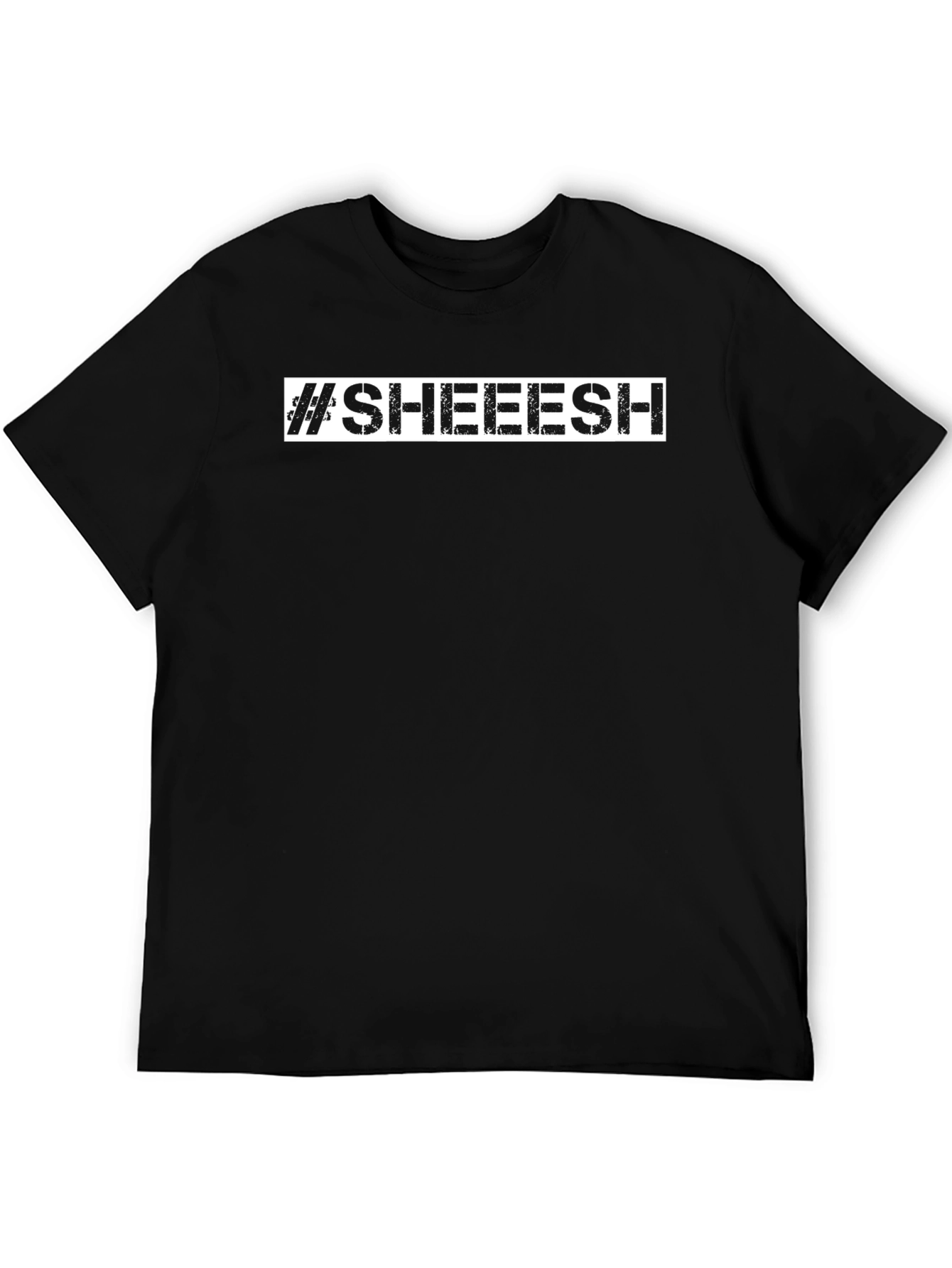 #SHEEESH Graphic Print Black Cotton T-Shirt