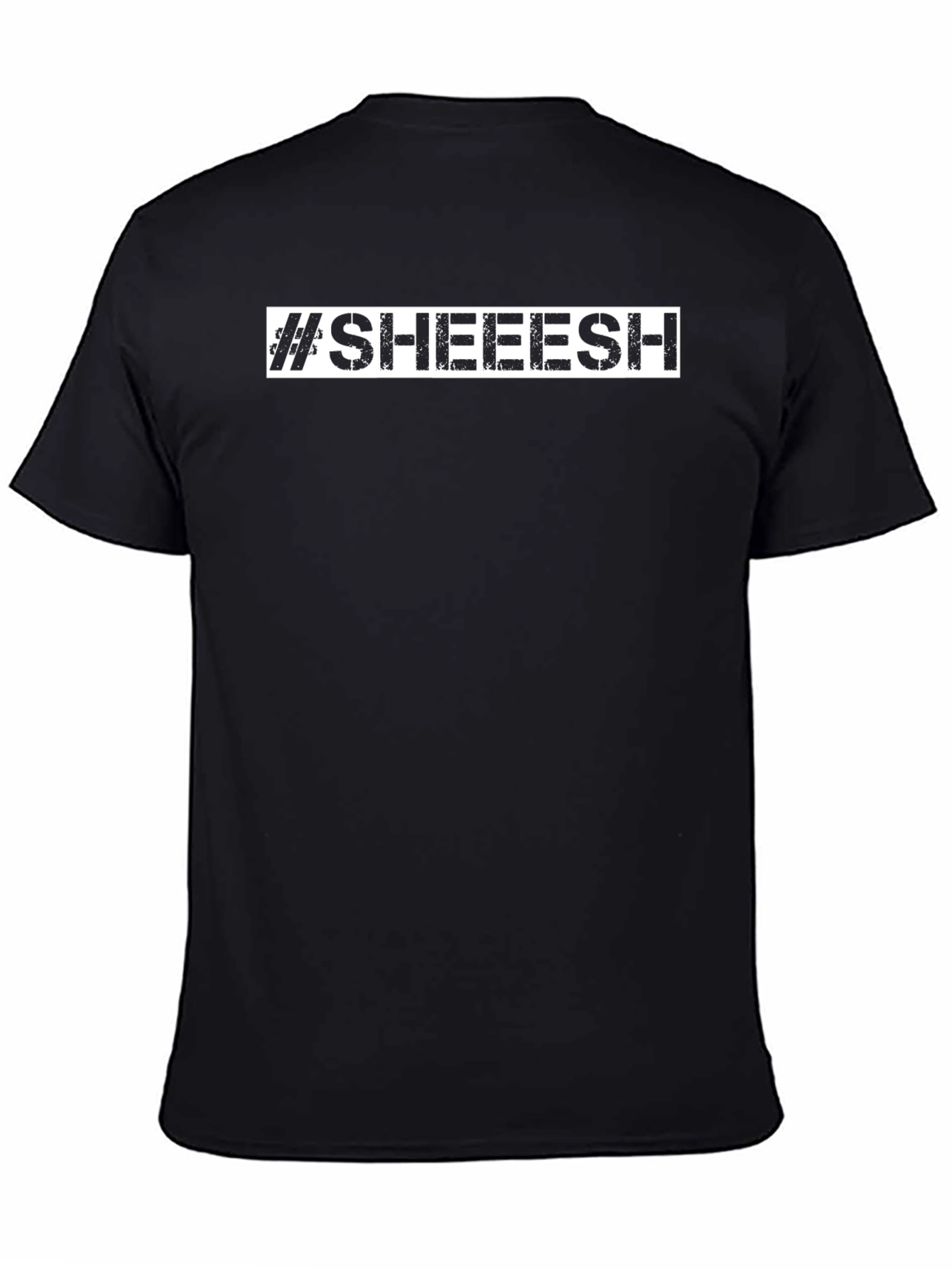 #SHEEESH Graphic Print Black Cotton T-Shirt