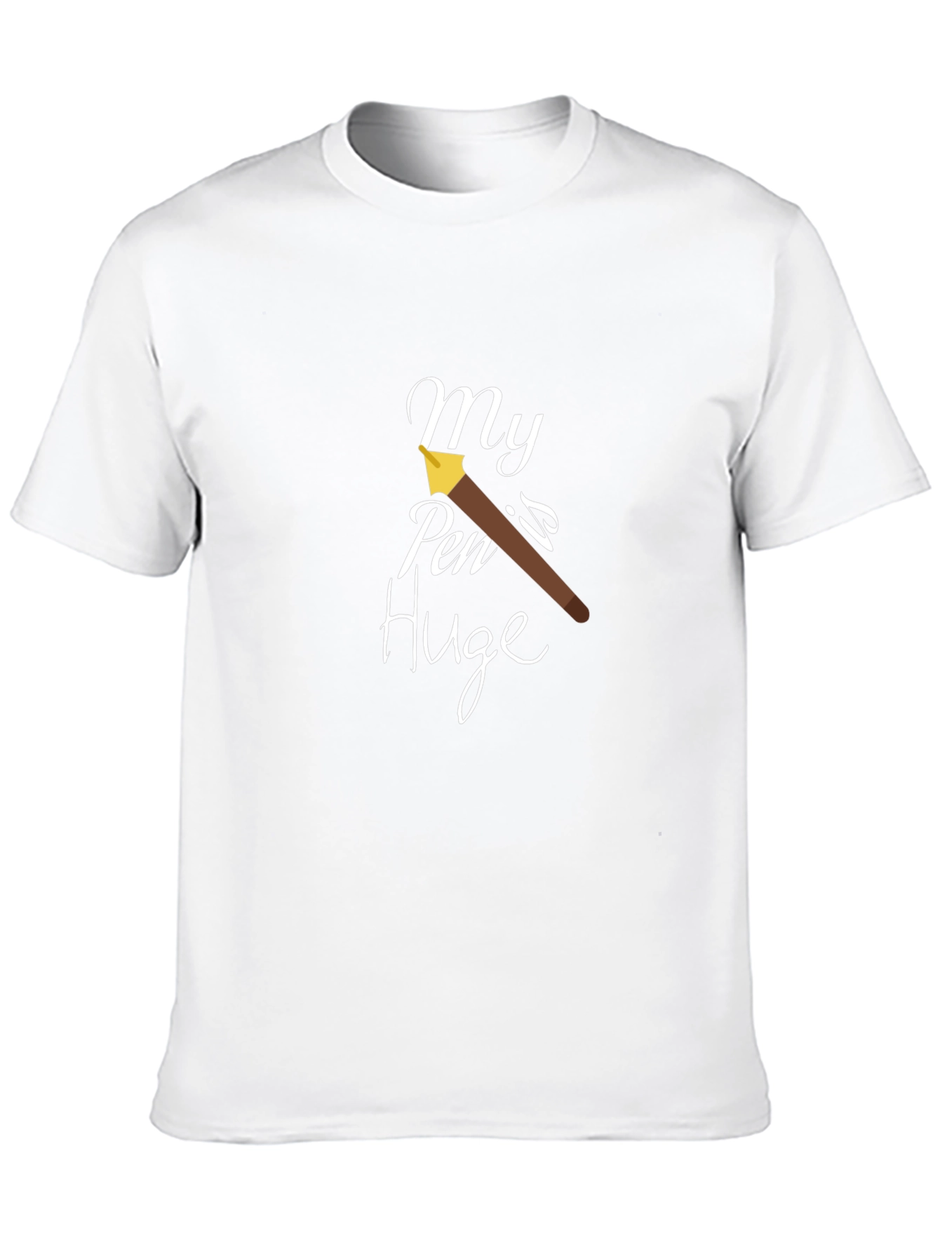 My Pen is Huge Black Graphic T-Shirt