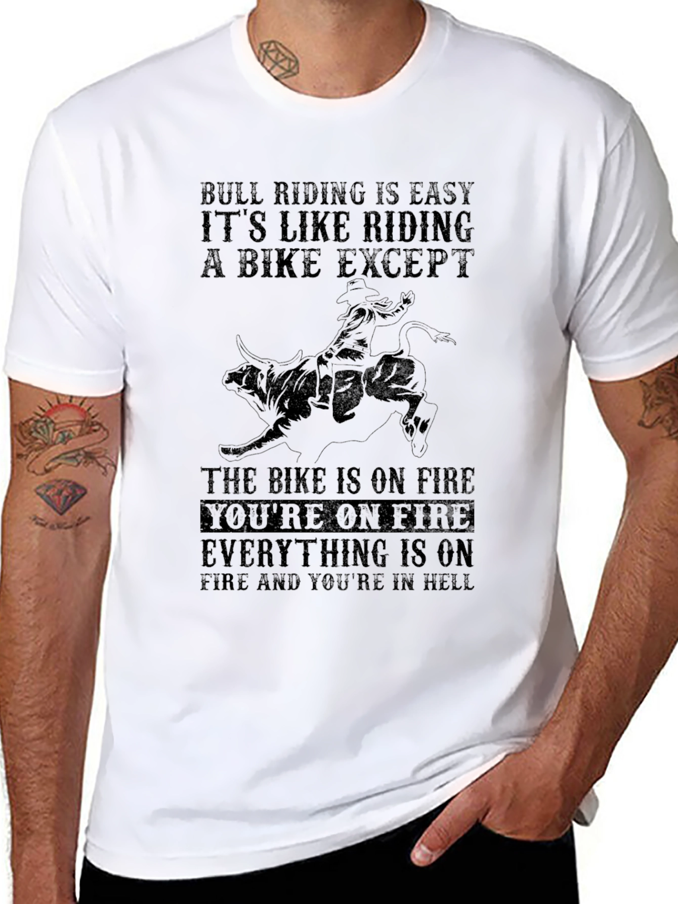 Bull Riding Is Easy T-Shirt - Black