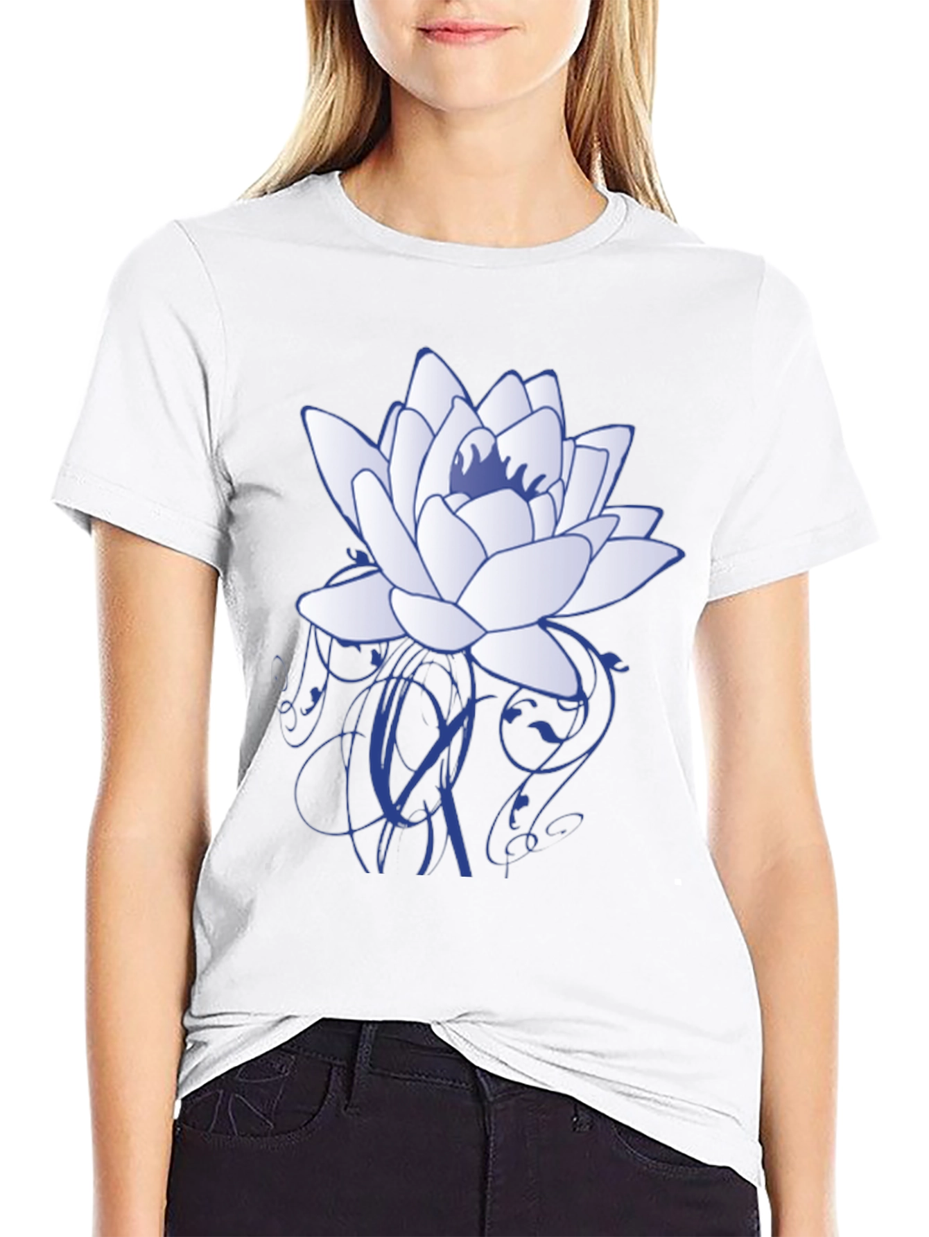 Lotus Flower Graphic T-Shirt - Stylish Casual Wear
