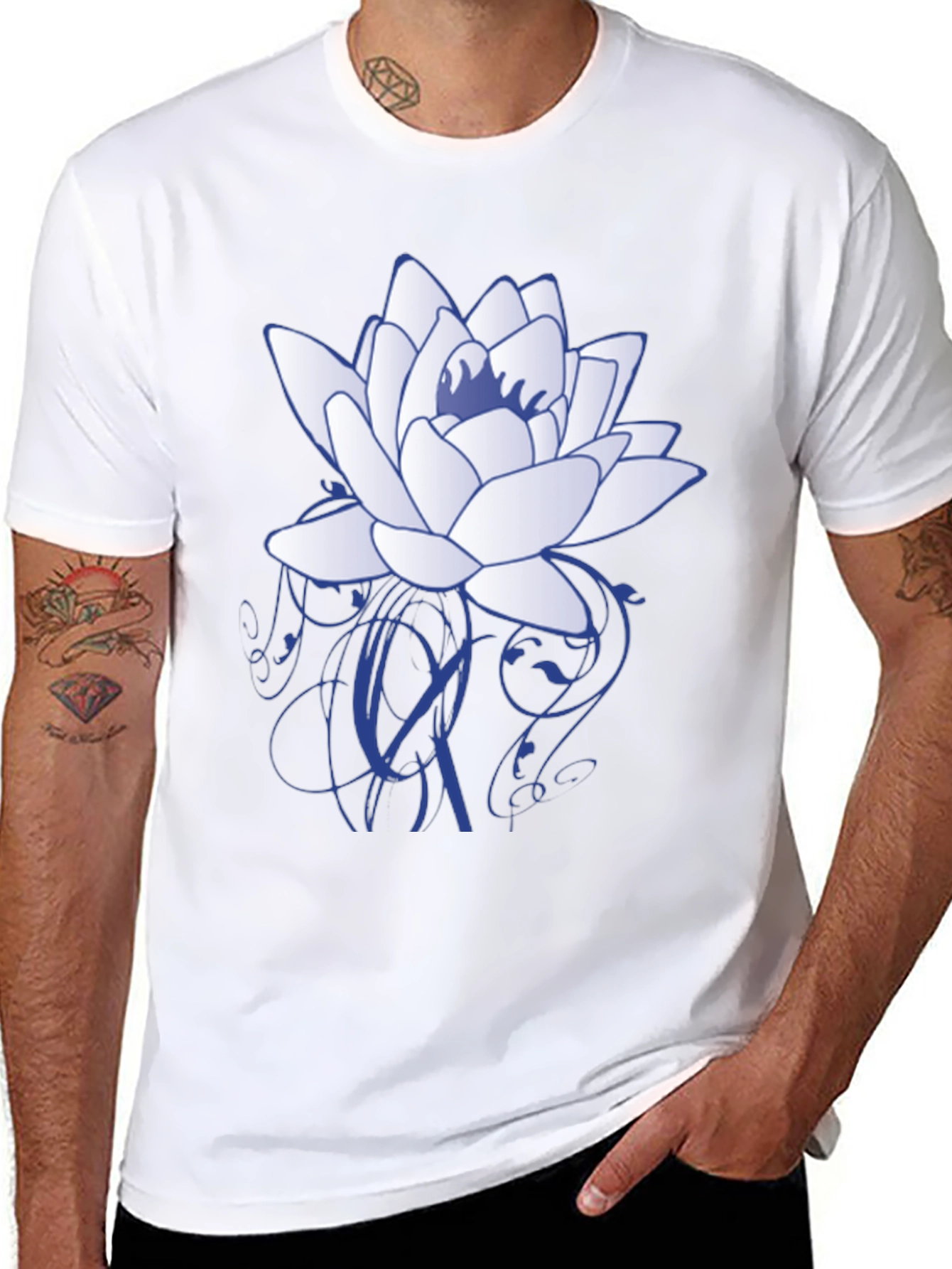 Lotus Flower Graphic T-Shirt - Stylish Casual Wear