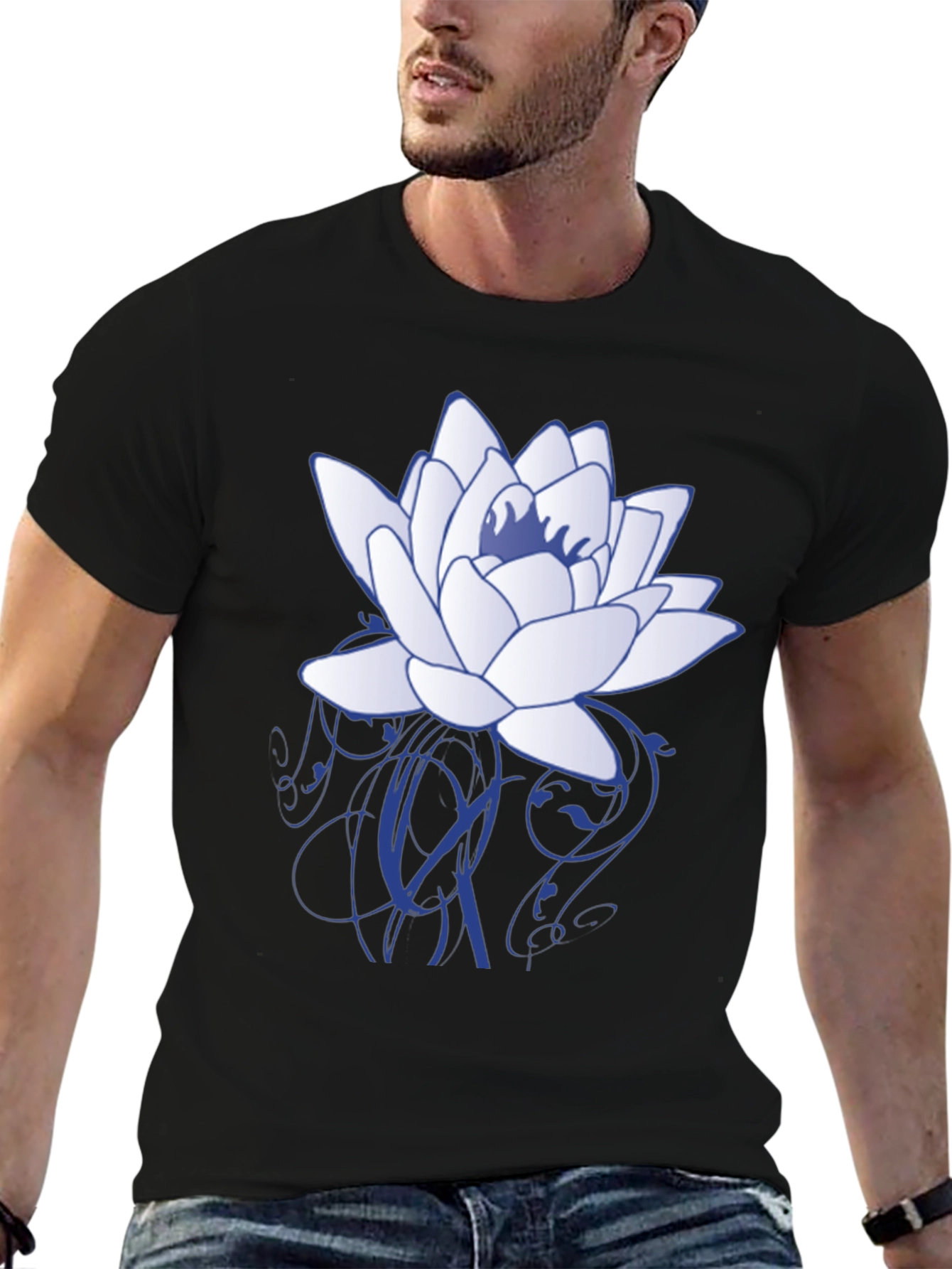 Lotus Flower Graphic T-Shirt - Stylish Casual Wear