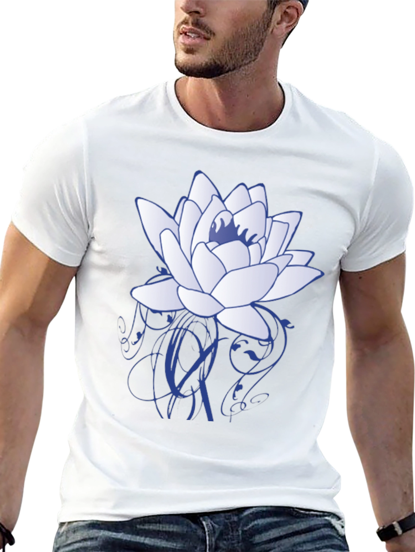 Lotus Flower Graphic T-Shirt - Stylish Casual Wear