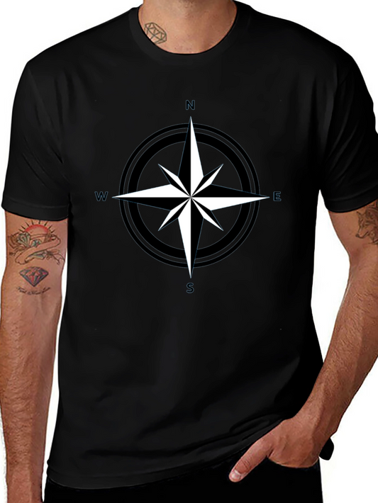 Compass Rose Graphic Tee - Black Adventure Shirt