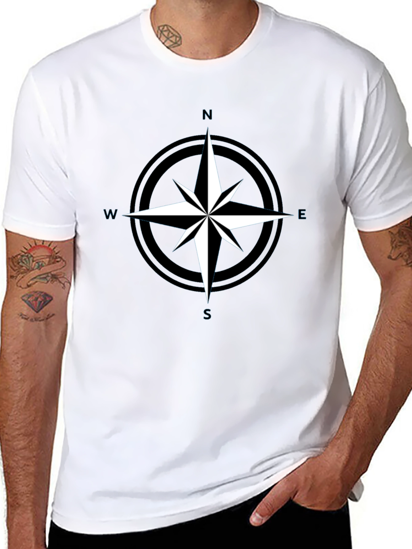 Compass Rose Graphic Tee - Black Adventure Shirt