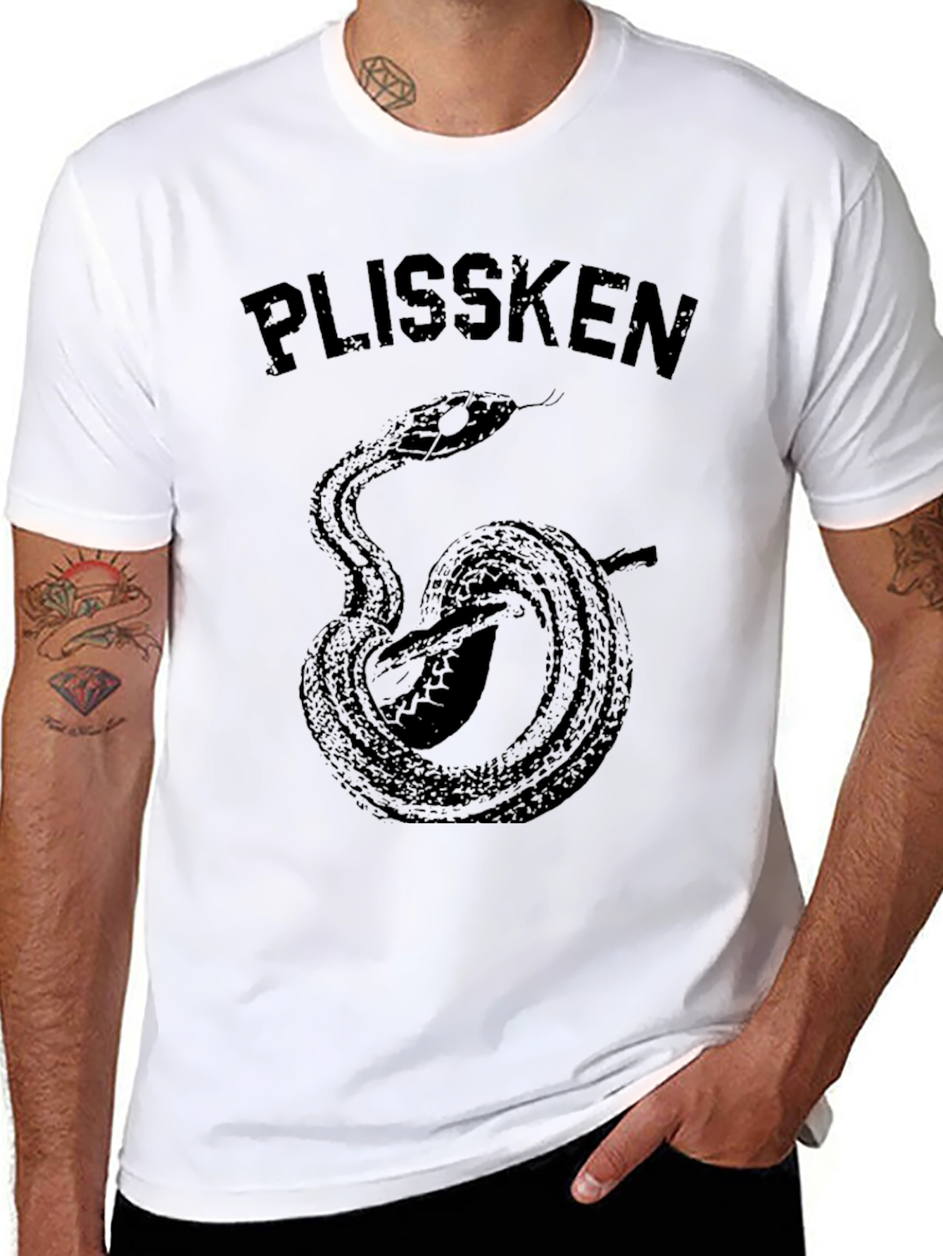 Plissken Snake Graphic T-Shirt - Black