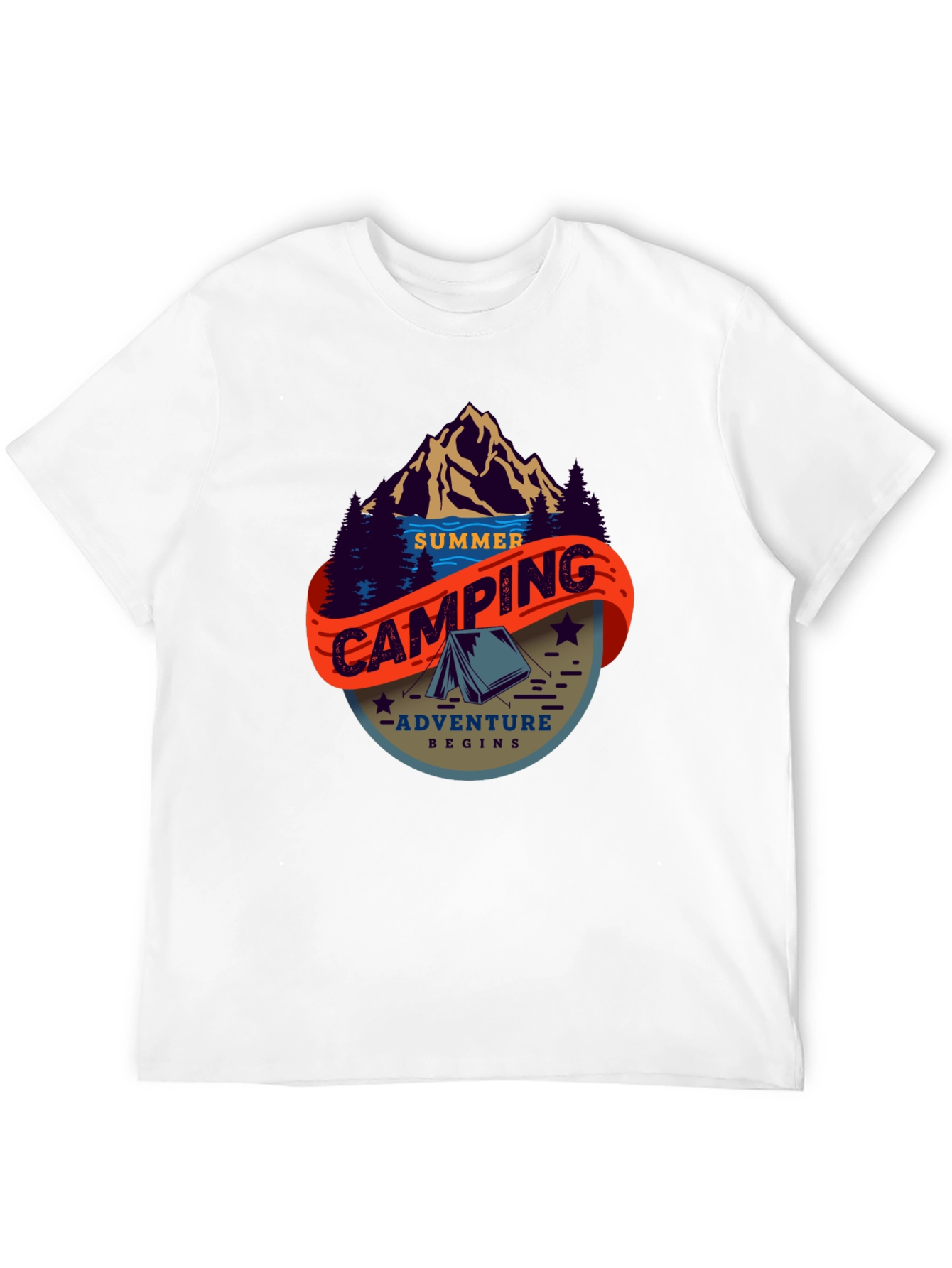 Summer Camping Adventure T-Shirt - Black