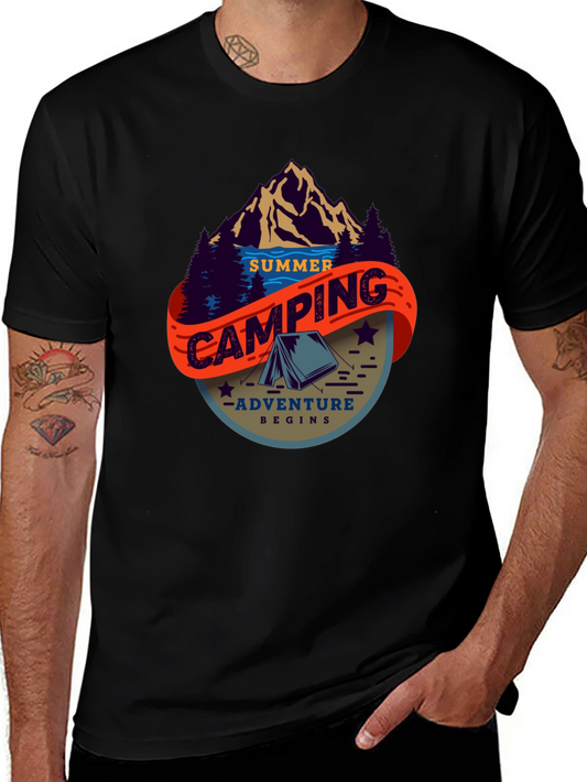 Summer Camping Adventure T-Shirt - Black
