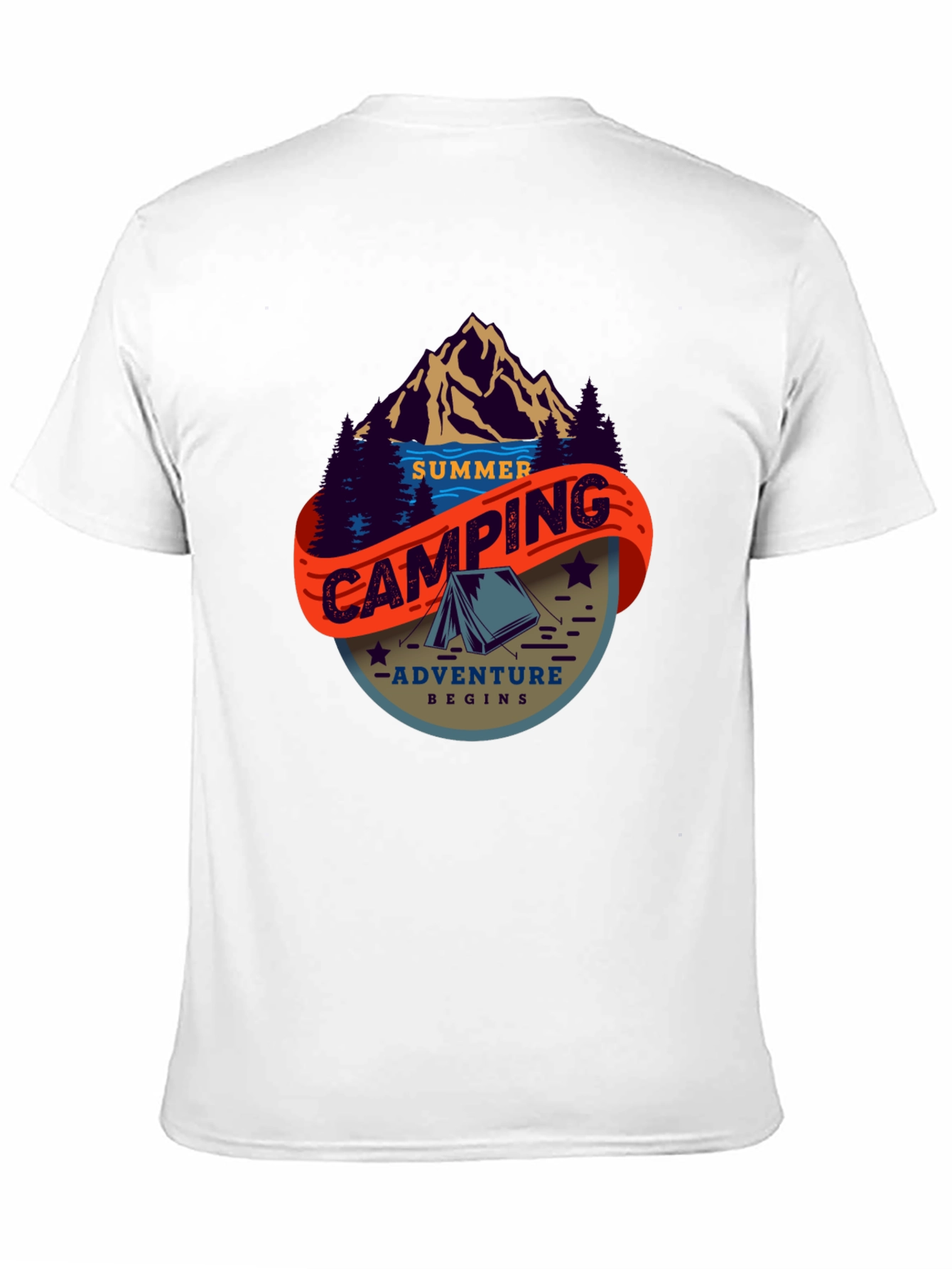 Summer Camping Adventure T-Shirt - Black