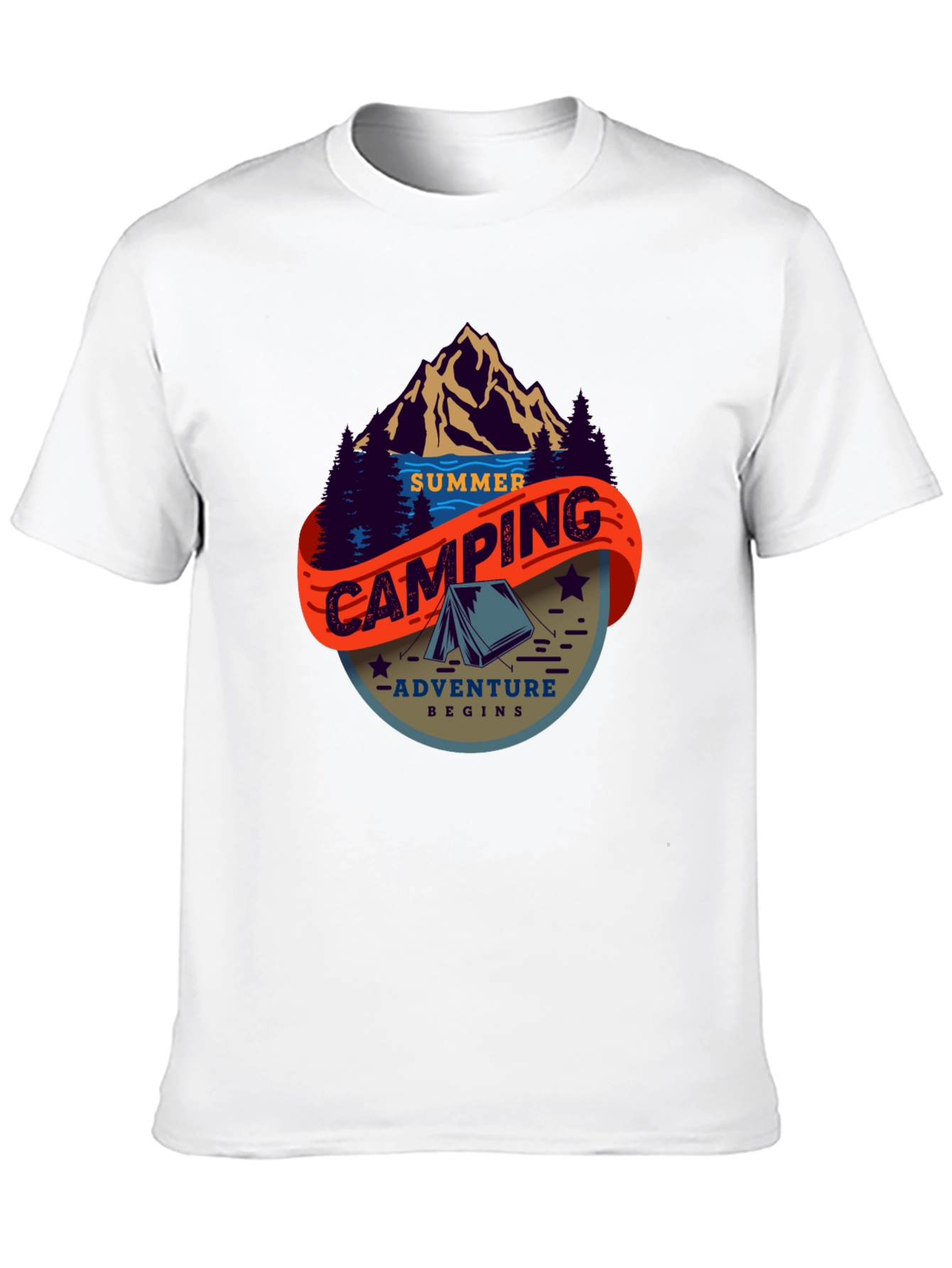 Summer Camping Adventure T-Shirt - Black