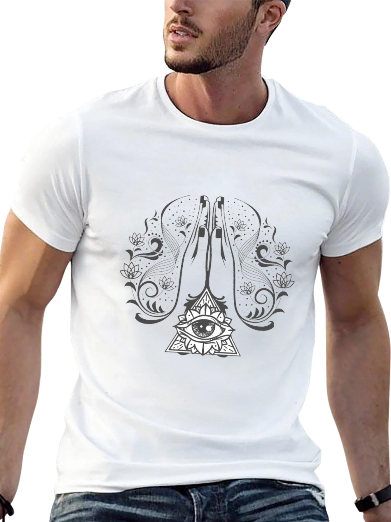 Mystic Eye Graphic Tee - Black Cotton T-Shirt