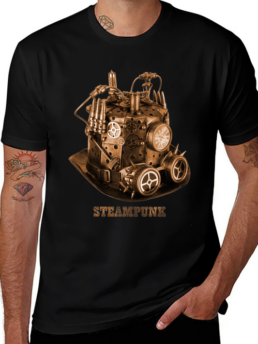 Steampunk Hat Graphic T-Shirt - Unique Design